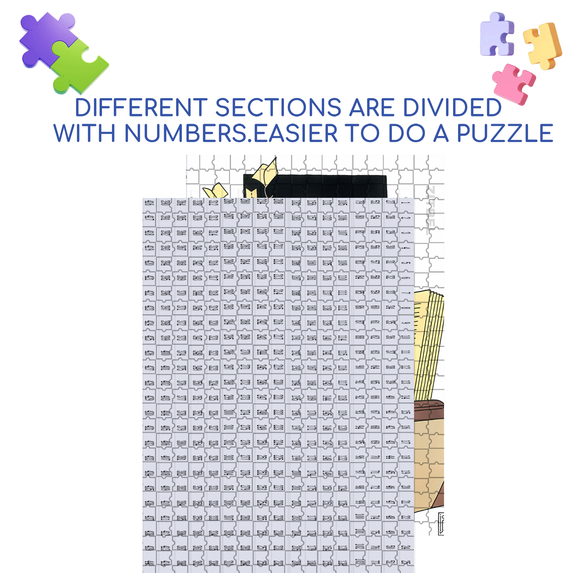 Reading Space 500pcs/1000pcs Jigsaw Puzzle, Scratch-Resistant, Interactive Family Game & Brain-Boosting DIY Decor, Perfect for Halloween, Christmas & New Year Gifts, Family Puzzle Game