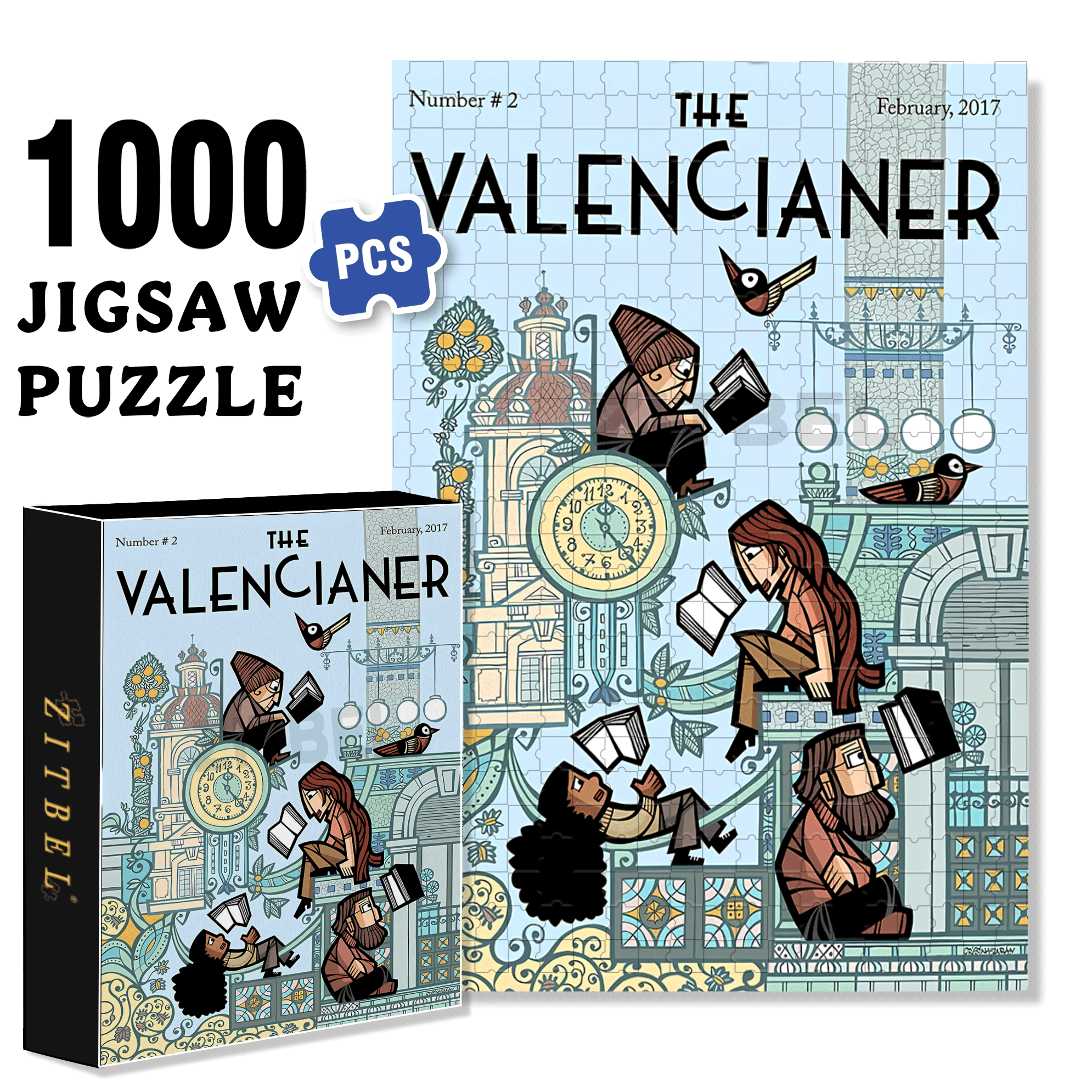 Reading Time 500pcs/1000pcs Jigsaw Puzzle, Scratch-Resistant, Interactive Family Game & Brain-Boosting DIY Decor, Perfect for Halloween, Christmas & New Year Gifts, Family Puzzle Game