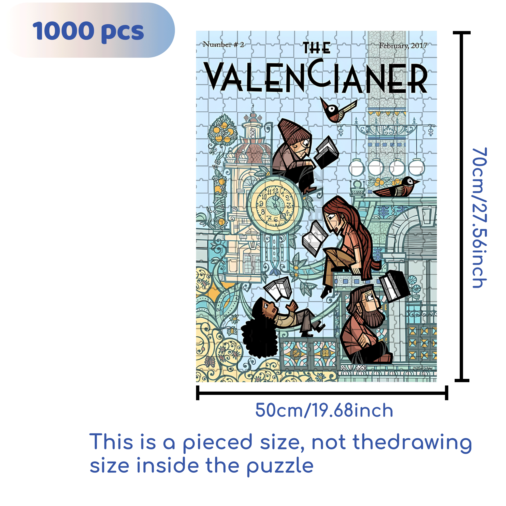Reading Time 500pcs/1000pcs Jigsaw Puzzle, Scratch-Resistant, Interactive Family Game & Brain-Boosting DIY Decor, Perfect for Halloween, Christmas & New Year Gifts, Family Puzzle Game