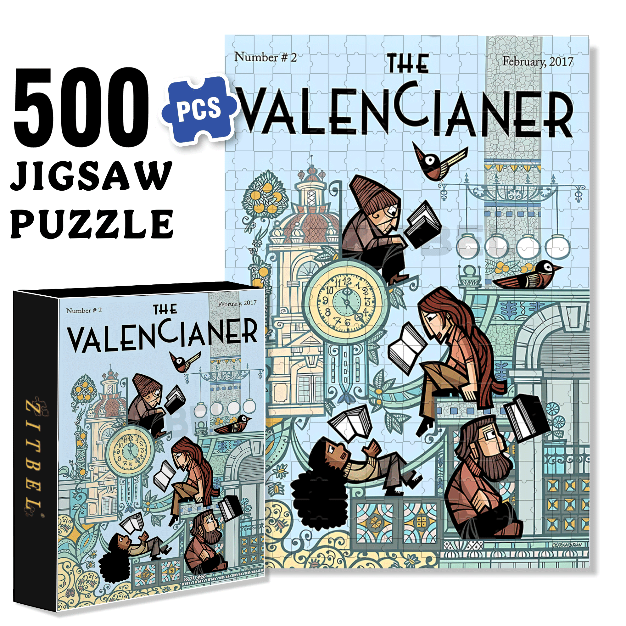 Reading Time 500pcs/1000pcs Jigsaw Puzzle, Scratch-Resistant, Interactive Family Game & Brain-Boosting DIY Decor, Perfect for Halloween, Christmas & New Year Gifts, Family Puzzle Game
