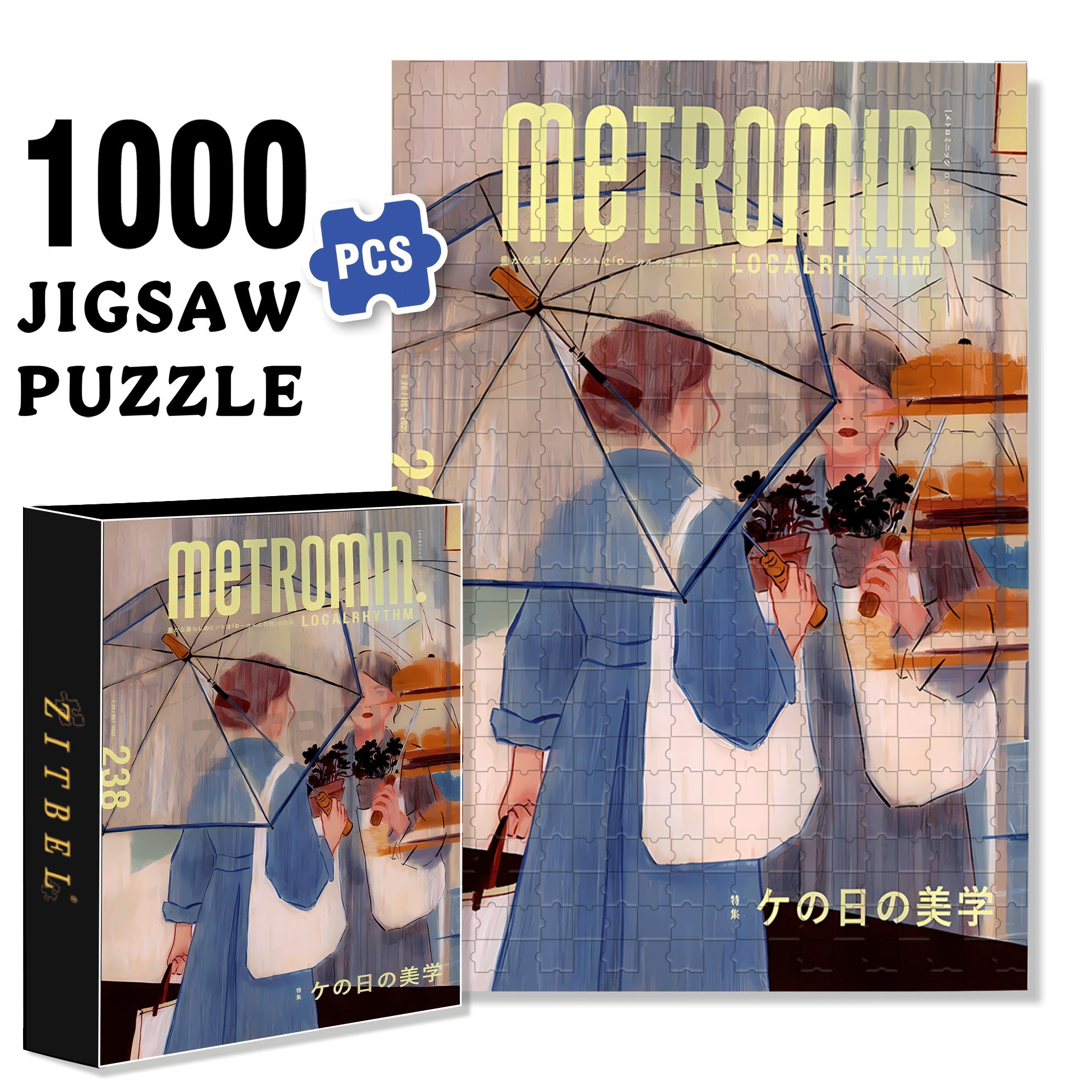 Reflection 2 500pcs/1000pcs Jigsaw Puzzle, Scratch-Resistant, Interactive Family Game & Brain-Boosting DIY Decor, Perfect for Halloween, Christmas & New Year Gifts, Family Puzzle Game