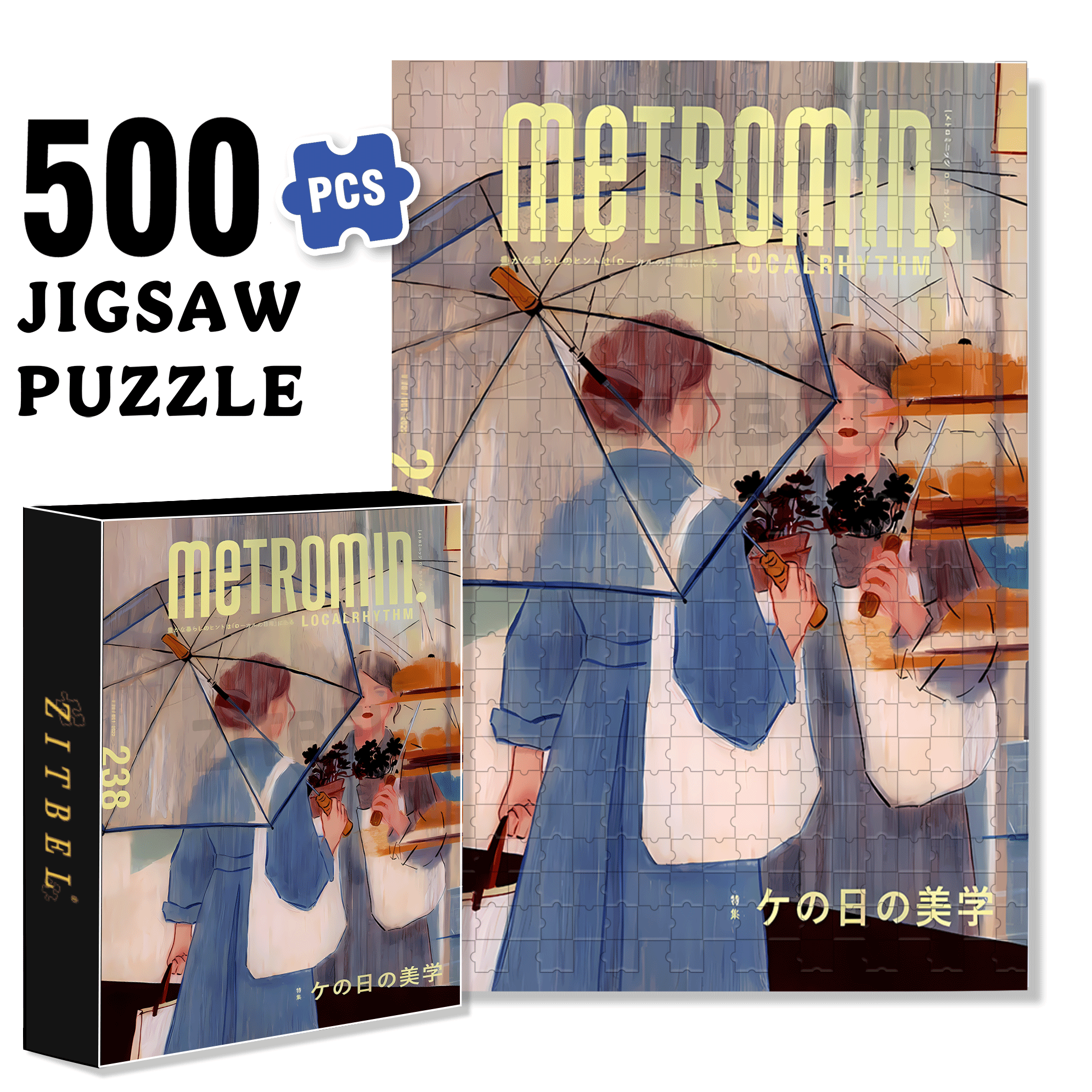 Reflection 2 500pcs/1000pcs Jigsaw Puzzle, Scratch-Resistant, Interactive Family Game & Brain-Boosting DIY Decor, Perfect for Halloween, Christmas & New Year Gifts, Family Puzzle Game