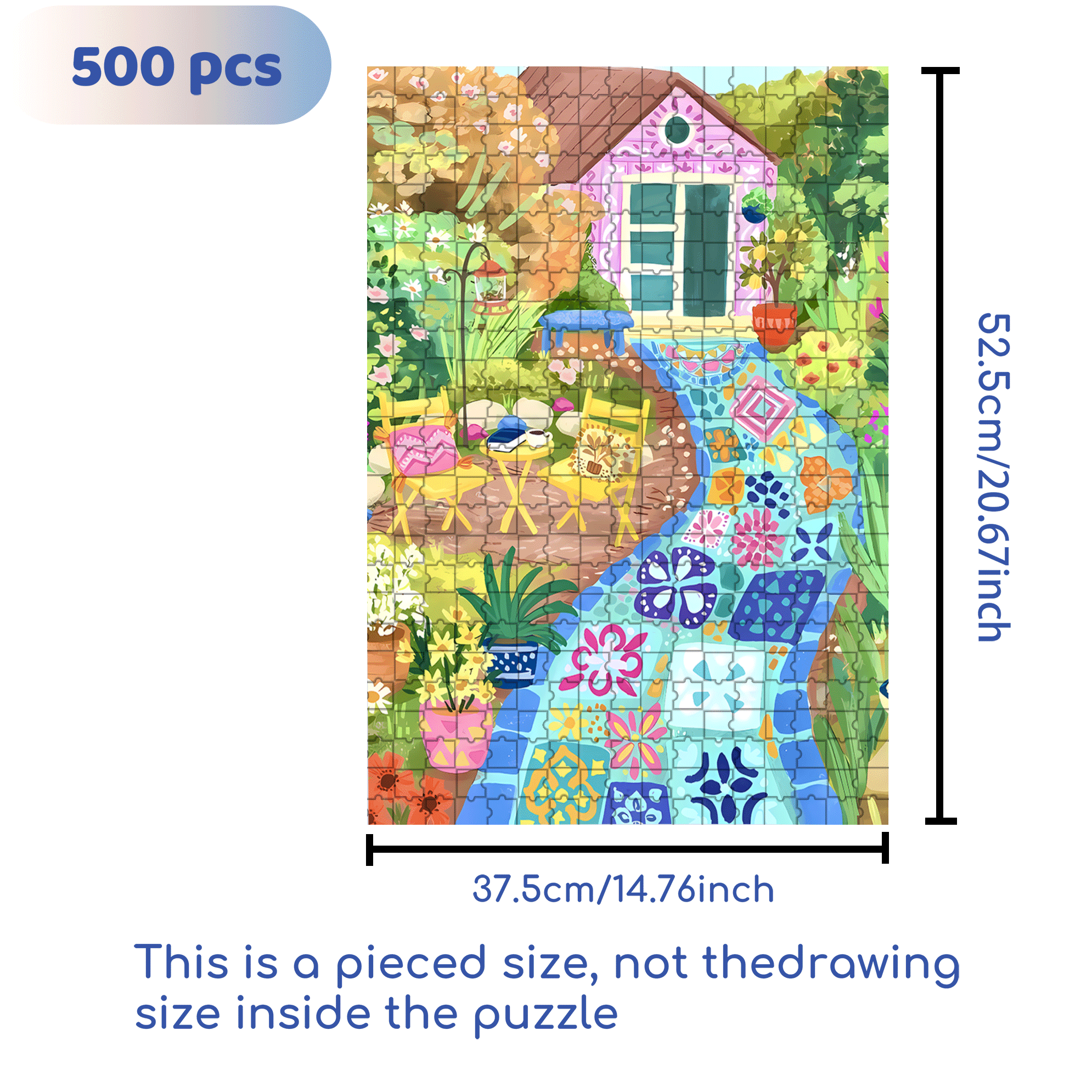 Retro Mosaic 500pcs/1000pcs Jigsaw Puzzle, Scratch-Resistant, Interactive Family Game & Brain-Boosting DIY Decor, Perfect for Halloween, Christmas & New Year Gifts, Family Puzzle Game