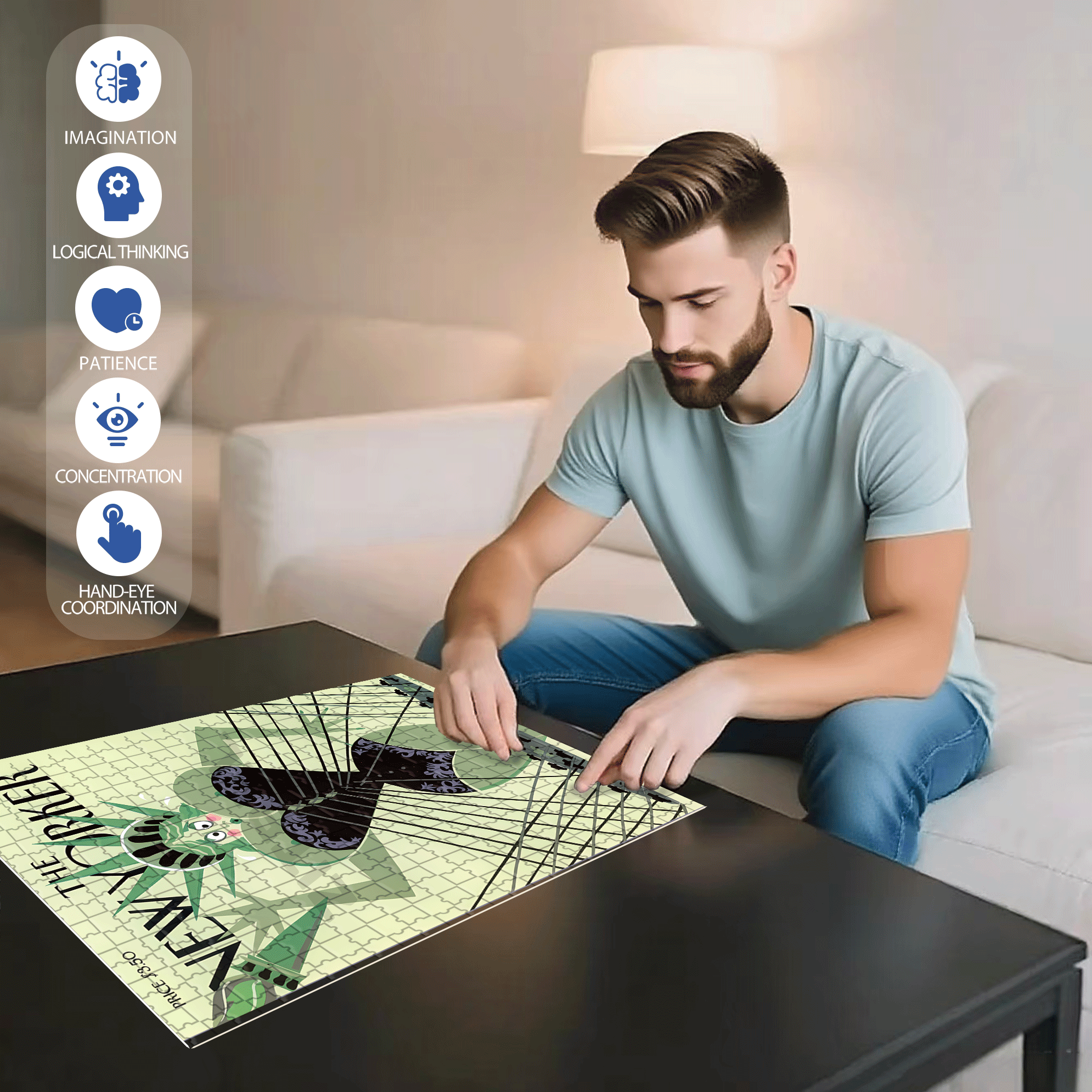 Shapewear 500pcs/1000pcs Jigsaw Puzzle, Scratch-Resistant, Interactive Family Game & Brain-Boosting DIY Decor, Perfect for Halloween, Christmas & New Year Gifts, Family Puzzle Game