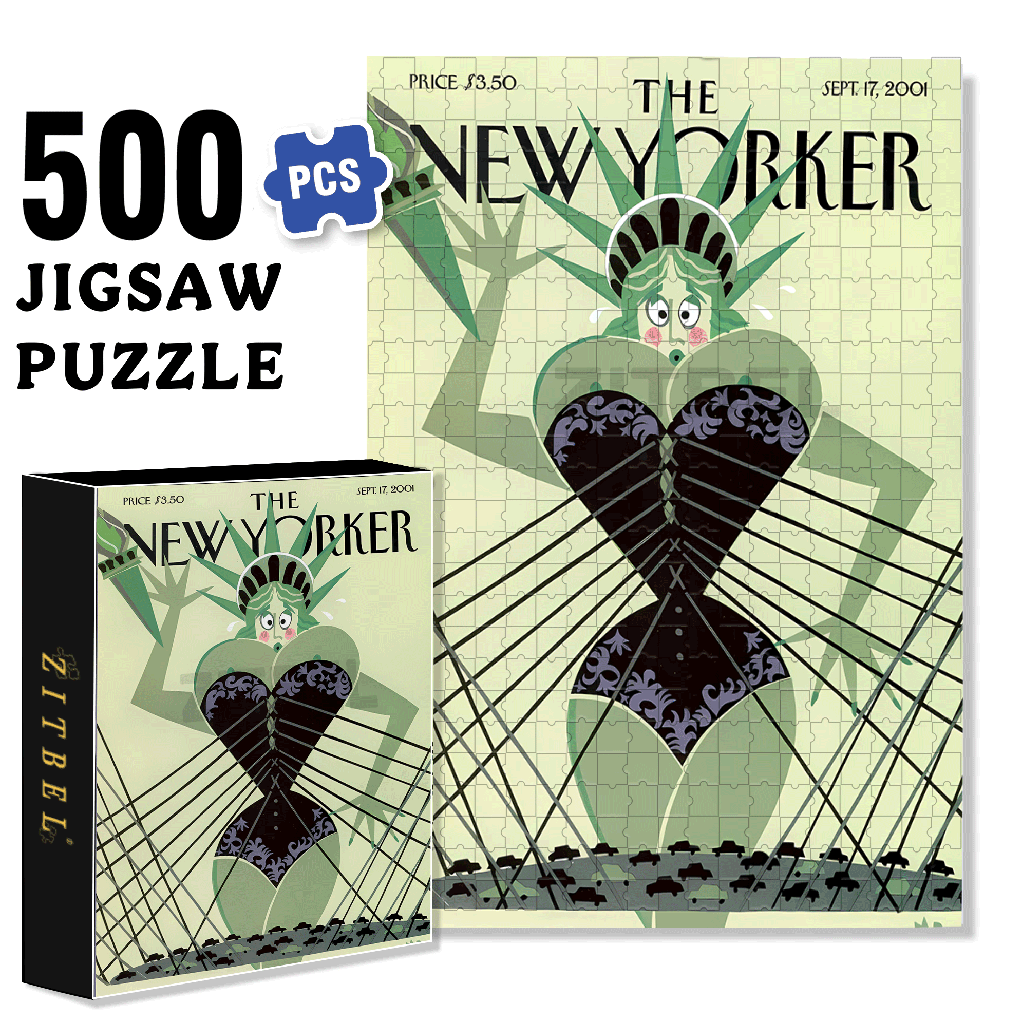 Shapewear 500pcs/1000pcs Jigsaw Puzzle, Scratch-Resistant, Interactive Family Game & Brain-Boosting DIY Decor, Perfect for Halloween, Christmas & New Year Gifts, Family Puzzle Game