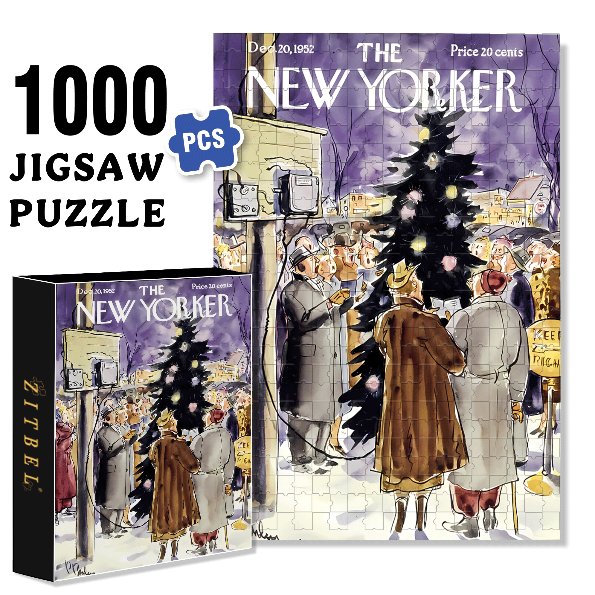 Slient Nigth 500pcs/1000pcs Jigsaw Puzzle, Scratch-Resistant, Interactive Family Game & Brain-Boosting DIY Decor, Perfect for Halloween, Christmas & New Year Gifts, Family Puzzle Game