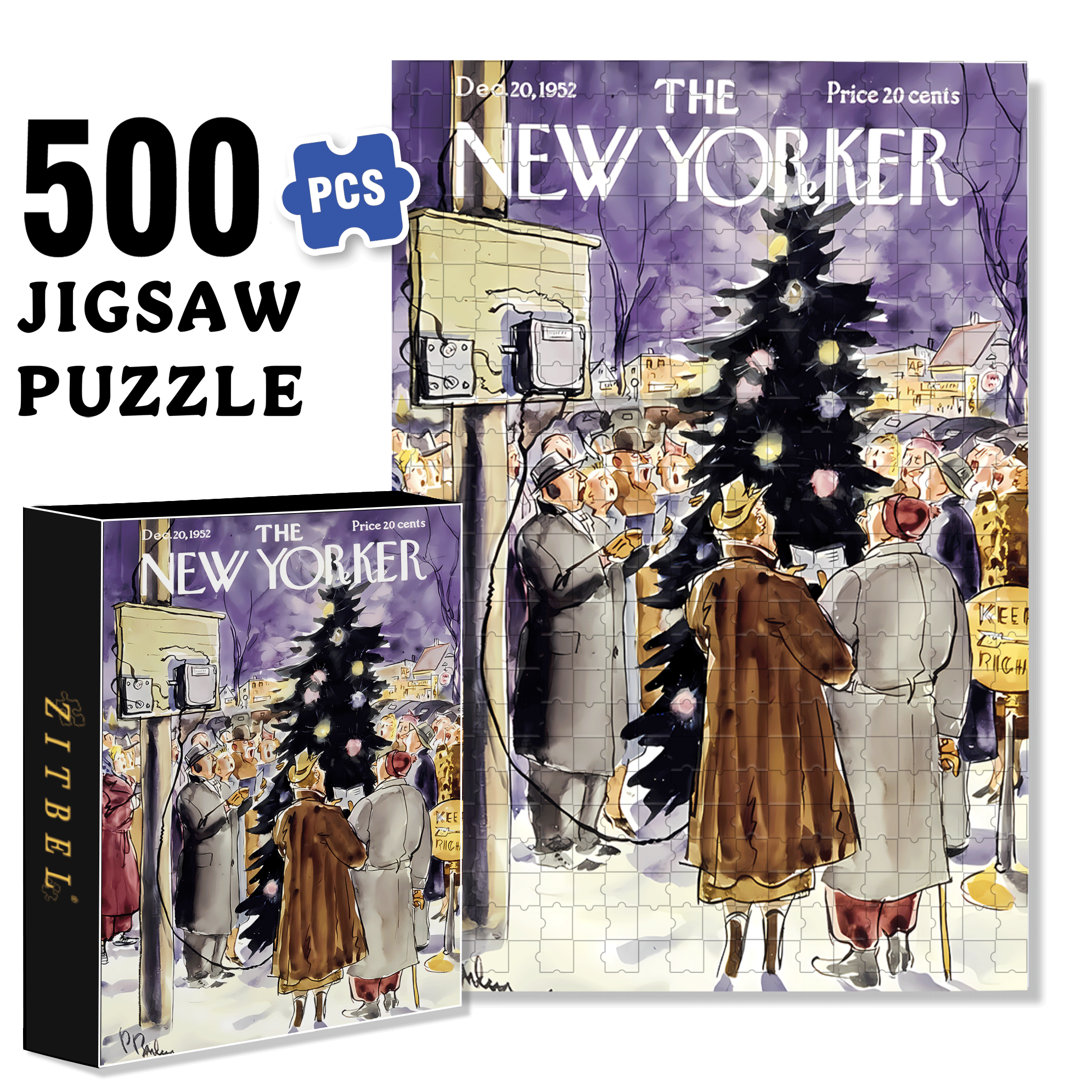 Slient Nigth 500pcs/1000pcs Jigsaw Puzzle, Scratch-Resistant, Interactive Family Game & Brain-Boosting DIY Decor, Perfect for Halloween, Christmas & New Year Gifts, Family Puzzle Game