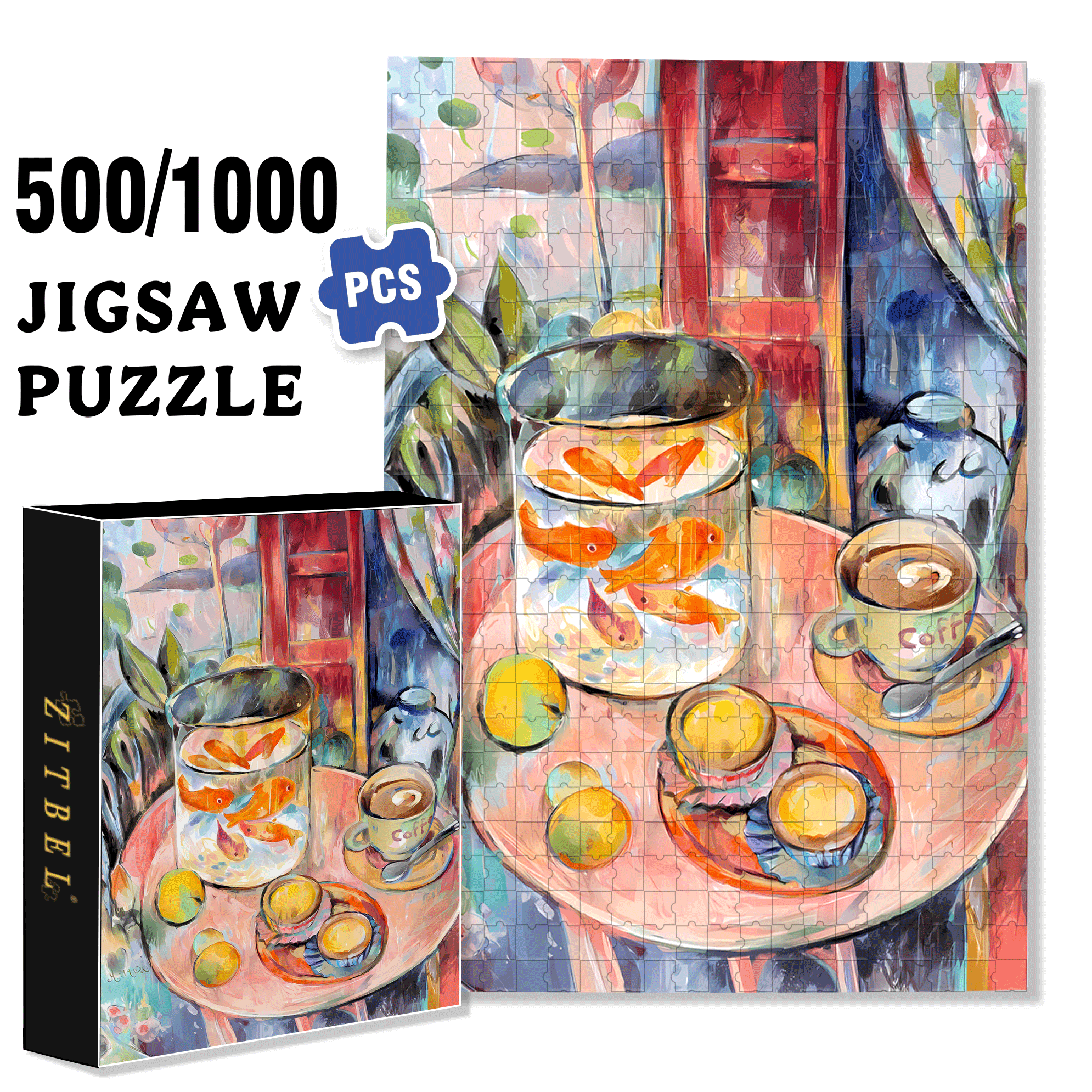 Tarts And Cakes 500pcs/1000pcs Jigsaw Puzzle, Scratch-Resistant, Interactive Family Game & Brain-Boosting DIY Decor, Perfect for Halloween, Christmas & New Year Gifts, Family Puzzle Game