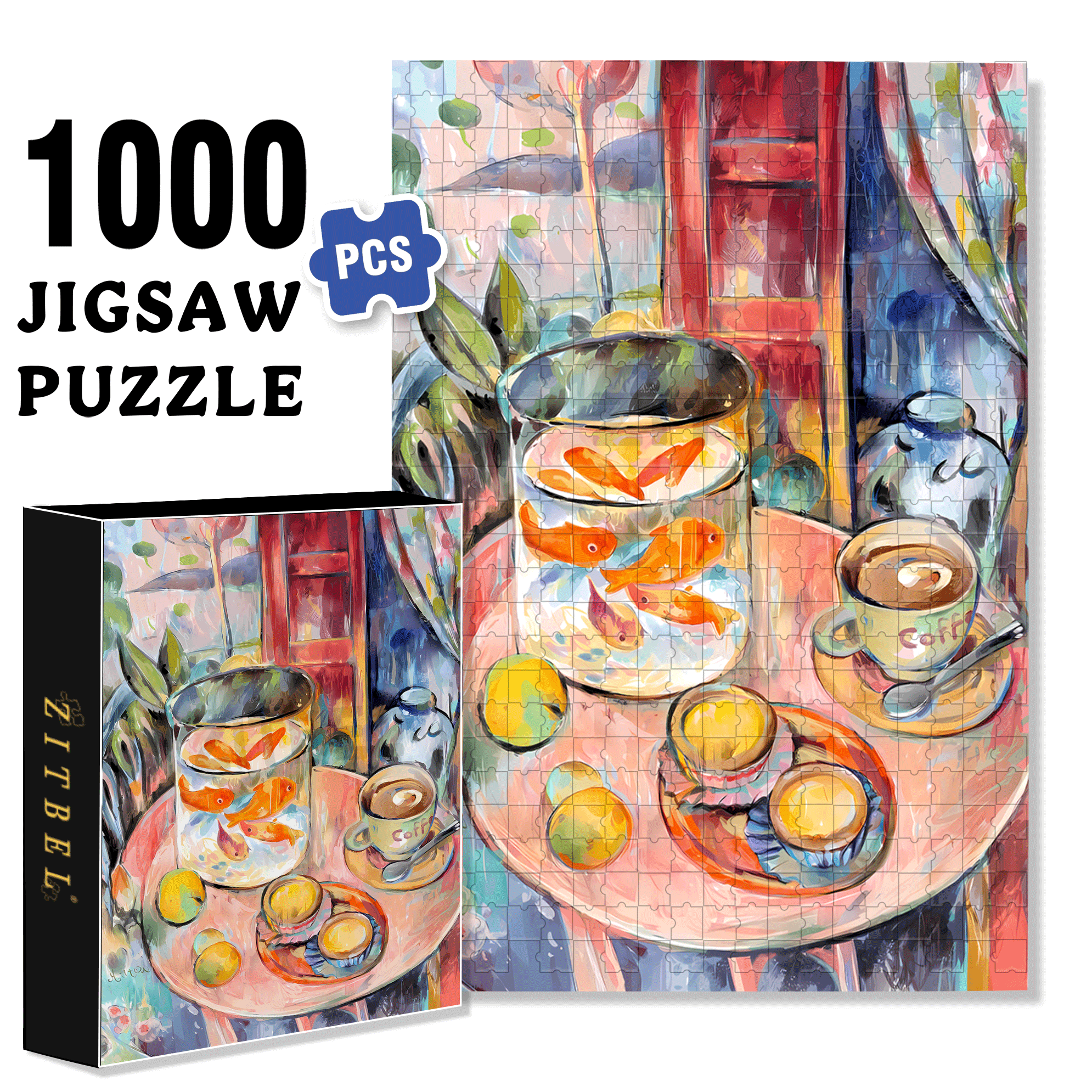 Tarts And Cakes 500pcs/1000pcs Jigsaw Puzzle, Scratch-Resistant, Interactive Family Game & Brain-Boosting DIY Decor, Perfect for Halloween, Christmas & New Year Gifts, Family Puzzle Game