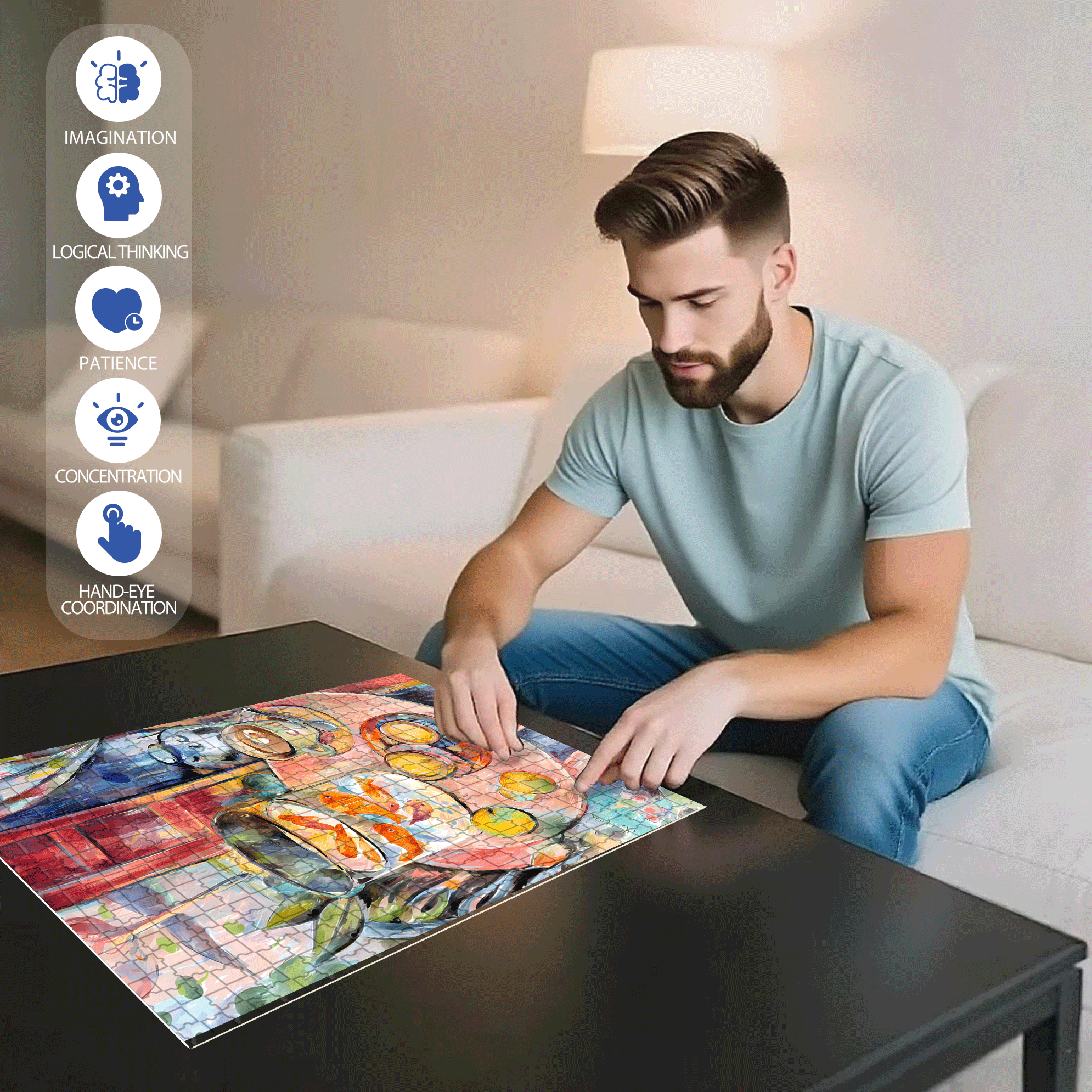 Tarts And Cakes 500pcs/1000pcs Jigsaw Puzzle, Scratch-Resistant, Interactive Family Game & Brain-Boosting DIY Decor, Perfect for Halloween, Christmas & New Year Gifts, Family Puzzle Game