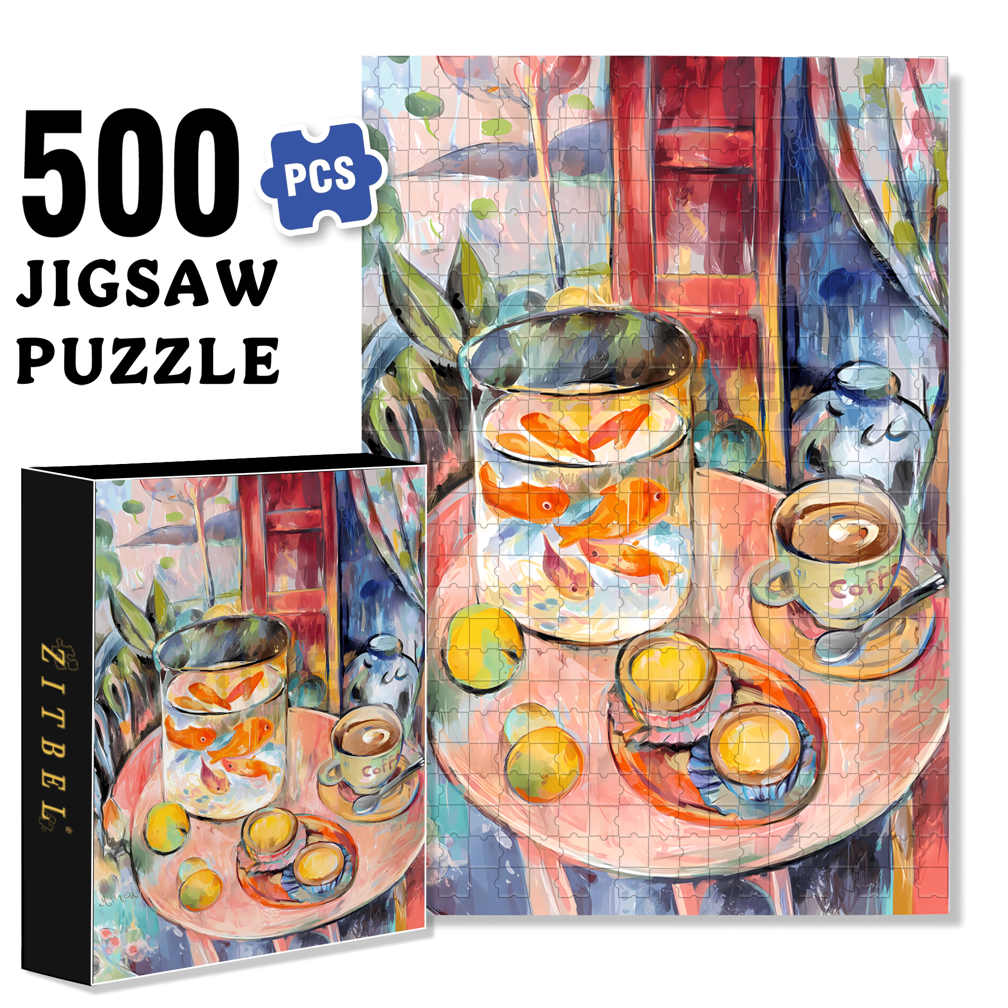 Tarts And Cakes 500pcs/1000pcs Jigsaw Puzzle, Scratch-Resistant, Interactive Family Game & Brain-Boosting DIY Decor, Perfect for Halloween, Christmas & New Year Gifts, Family Puzzle Game
