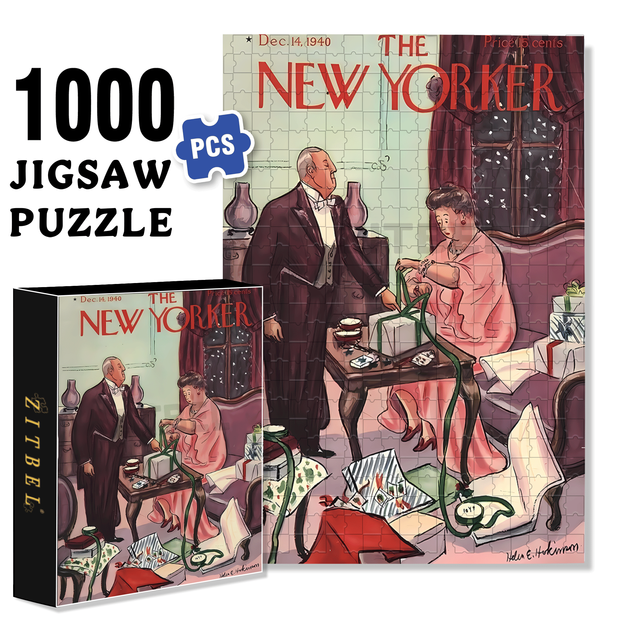 Tie A Bow 500pcs/1000pcs Jigsaw Puzzle, Scratch-Resistant, Interactive Family Game & Brain-Boosting DIY Decor, Perfect for Halloween, Christmas & New Year Gifts, Family Puzzle Game