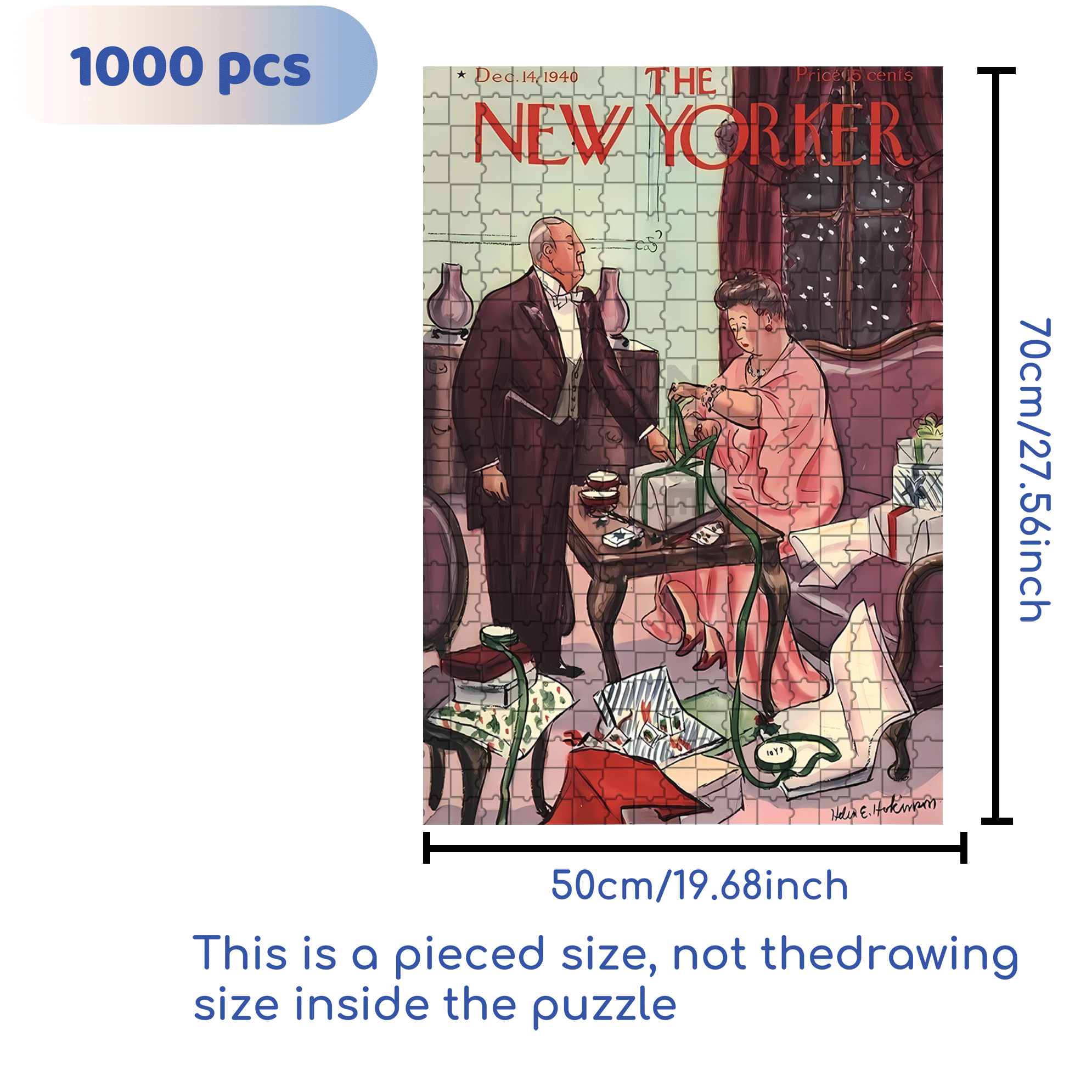 Tie A Bow 500pcs/1000pcs Jigsaw Puzzle, Scratch-Resistant, Interactive Family Game & Brain-Boosting DIY Decor, Perfect for Halloween, Christmas & New Year Gifts, Family Puzzle Game