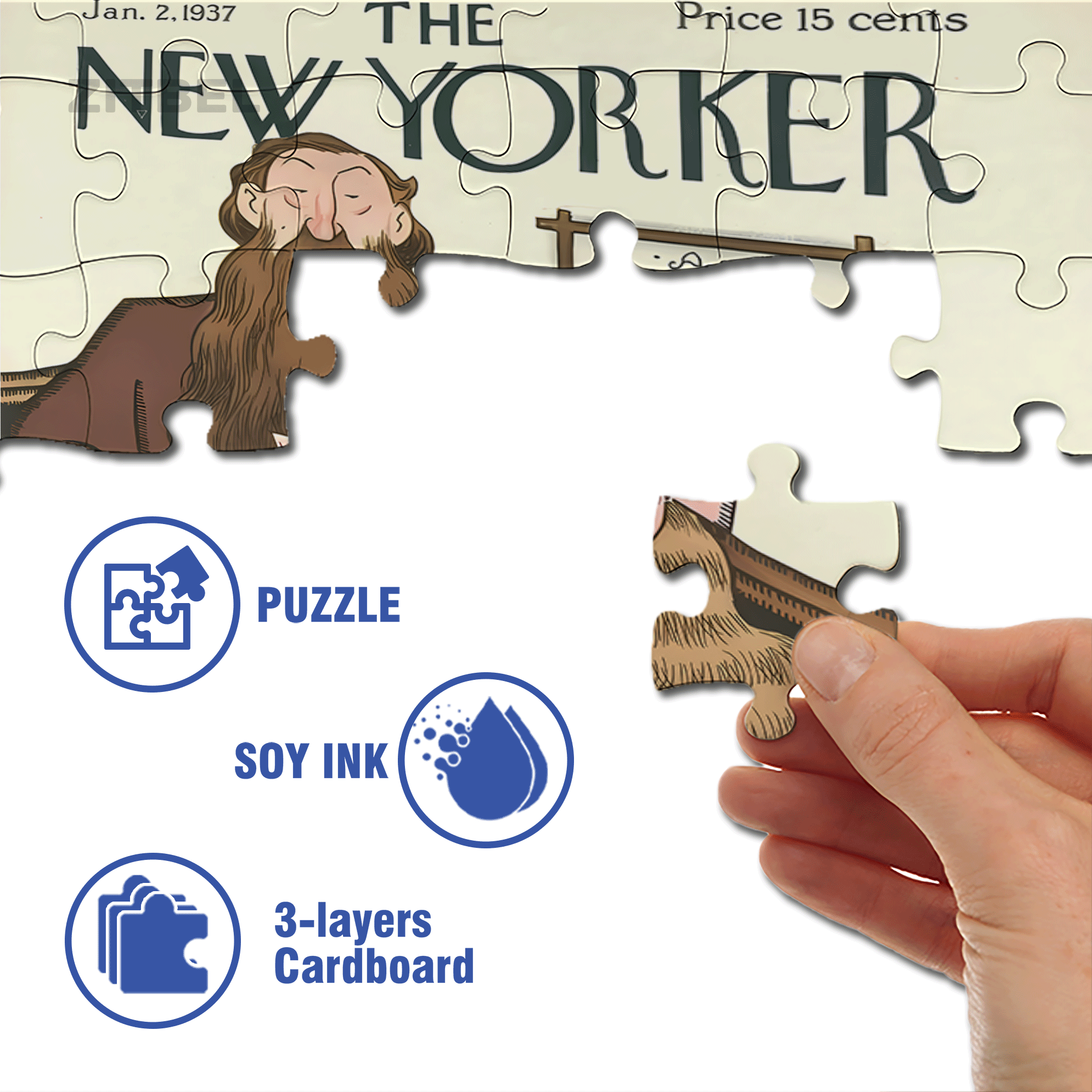 Uncle With A Big Beard 500pcs/1000pcs Jigsaw Puzzle, Scratch-Resistant, Interactive Family Game & Brain-Boosting DIY Decor, Perfect for Halloween, Christmas & New Year Gifts, Family Puzzle Game