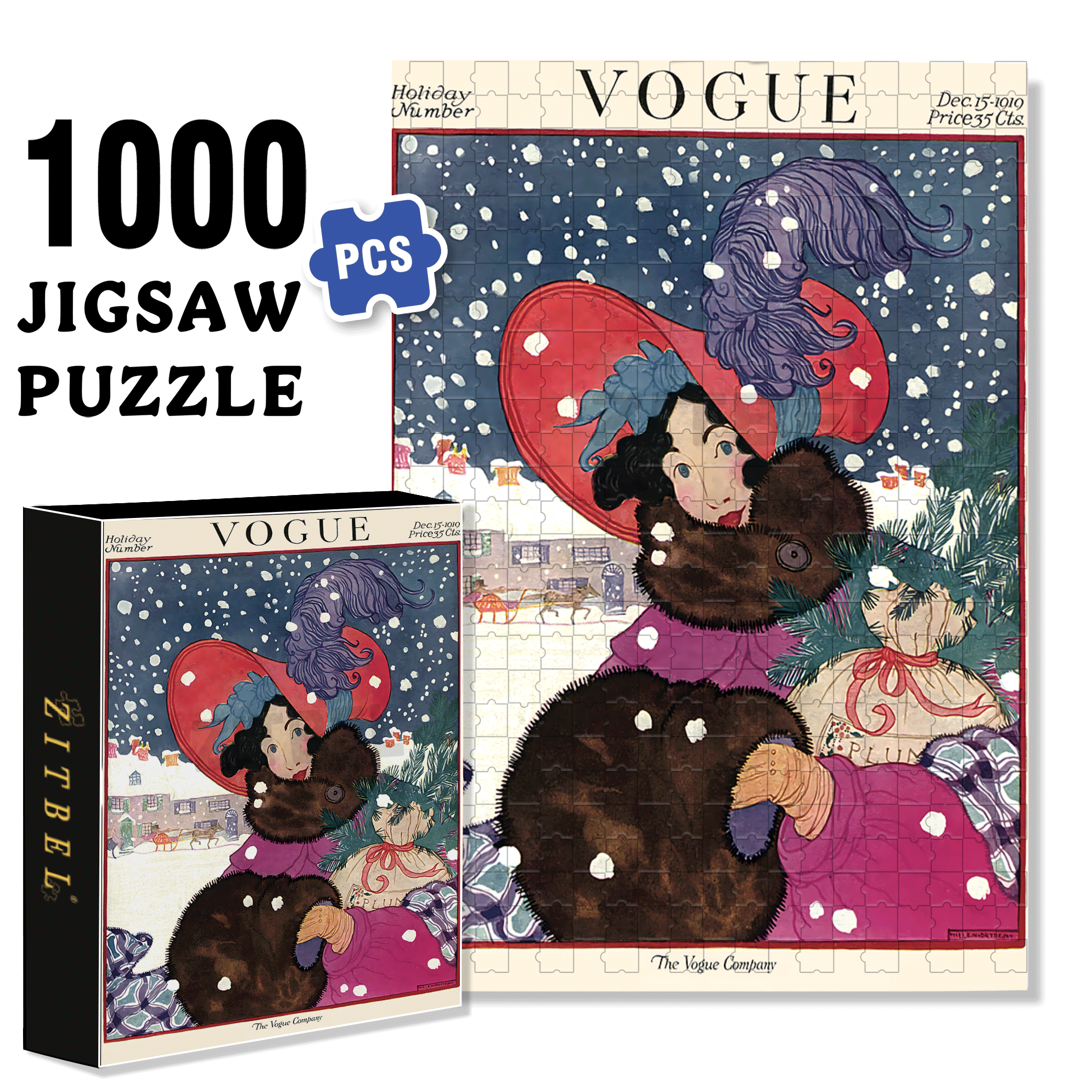 Winter Wonders 500pcs/1000pcs Jigsaw Puzzle, Scratch-Resistant, Interactive Family Game & Brain-Boosting DIY Decor, Perfect for Halloween, Christmas & New Year Gifts, Family Puzzle Game