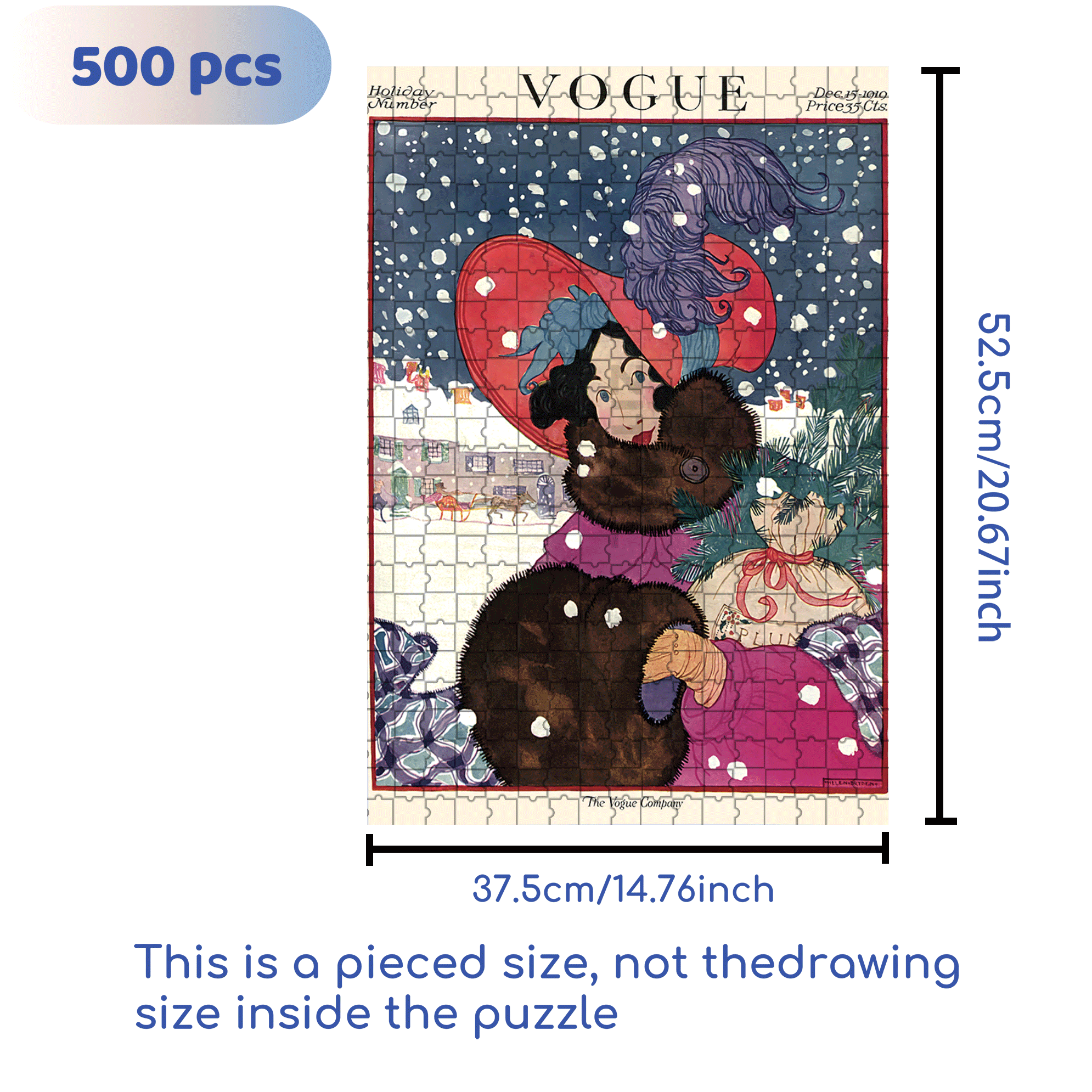 Winter Wonders 500pcs/1000pcs Jigsaw Puzzle, Scratch-Resistant, Interactive Family Game & Brain-Boosting DIY Decor, Perfect for Halloween, Christmas & New Year Gifts, Family Puzzle Game