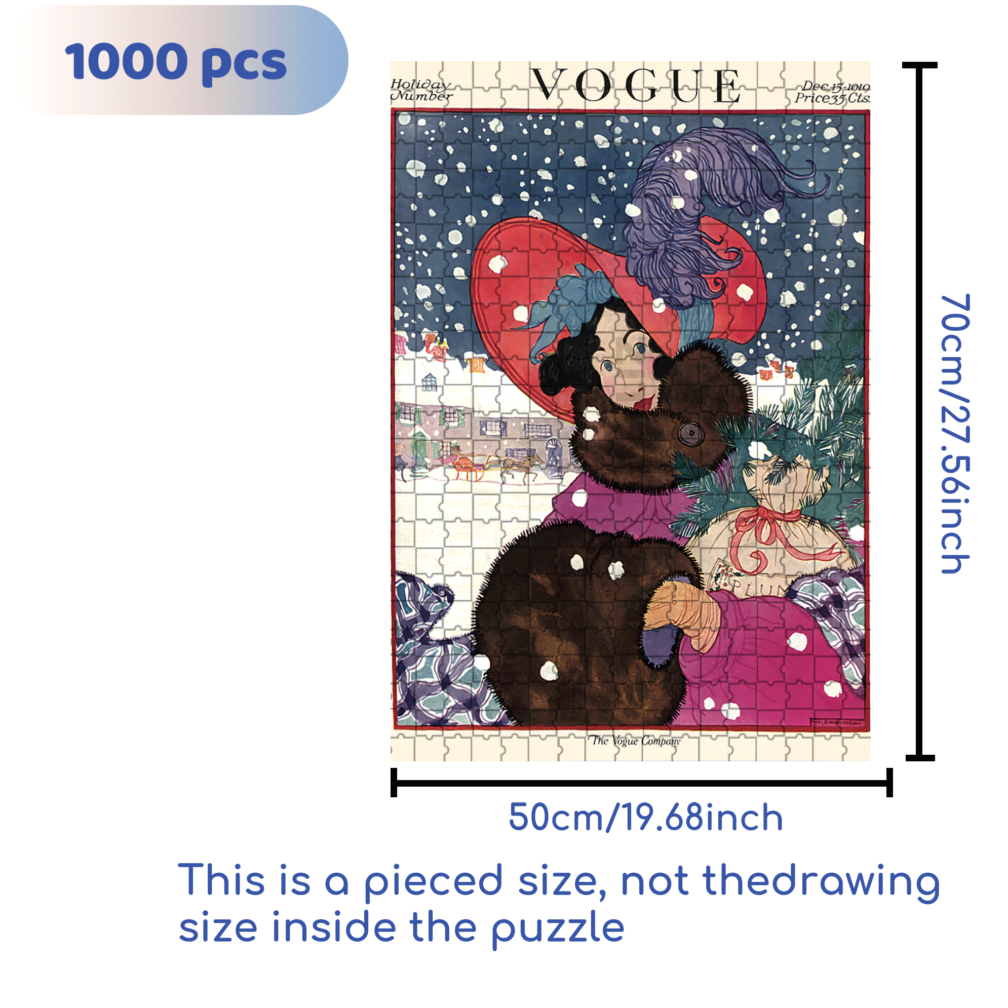 Winter Wonders 500pcs/1000pcs Jigsaw Puzzle, Scratch-Resistant, Interactive Family Game & Brain-Boosting DIY Decor, Perfect for Halloween, Christmas & New Year Gifts, Family Puzzle Game