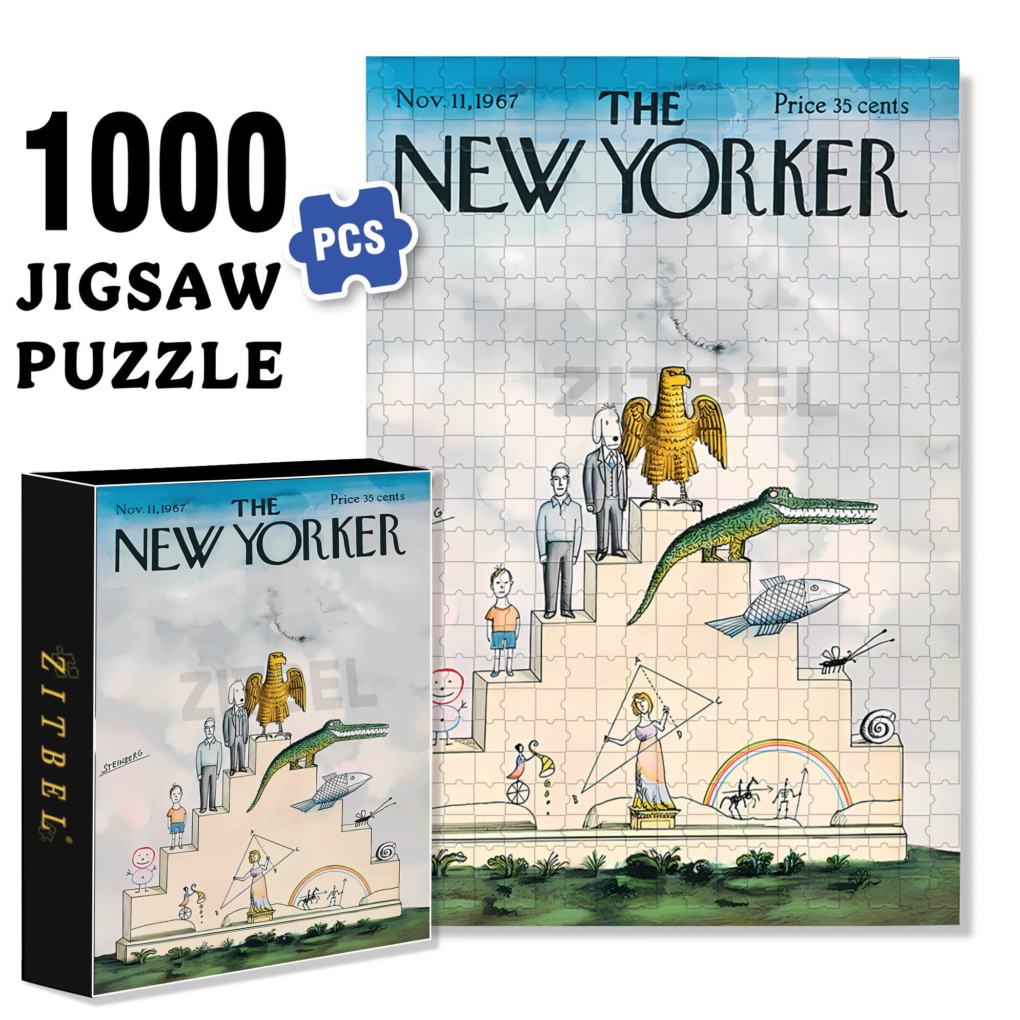 At The Top Is An Eagle 500pcs/1000pcs Jigsaw Puzzle, Scratch-Resistant, Interactive Family Game & Brain-Boosting DIY Decor, Perfect for Halloween, Christmas & New Year Gifts, Family Puzzle Game