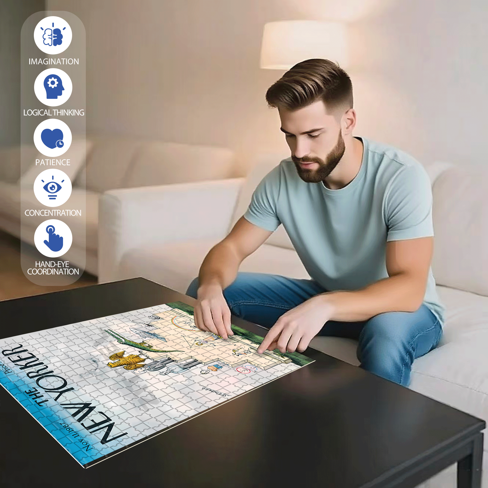 At The Top Is An Eagle 500pcs/1000pcs Jigsaw Puzzle, Scratch-Resistant, Interactive Family Game & Brain-Boosting DIY Decor, Perfect for Halloween, Christmas & New Year Gifts, Family Puzzle Game