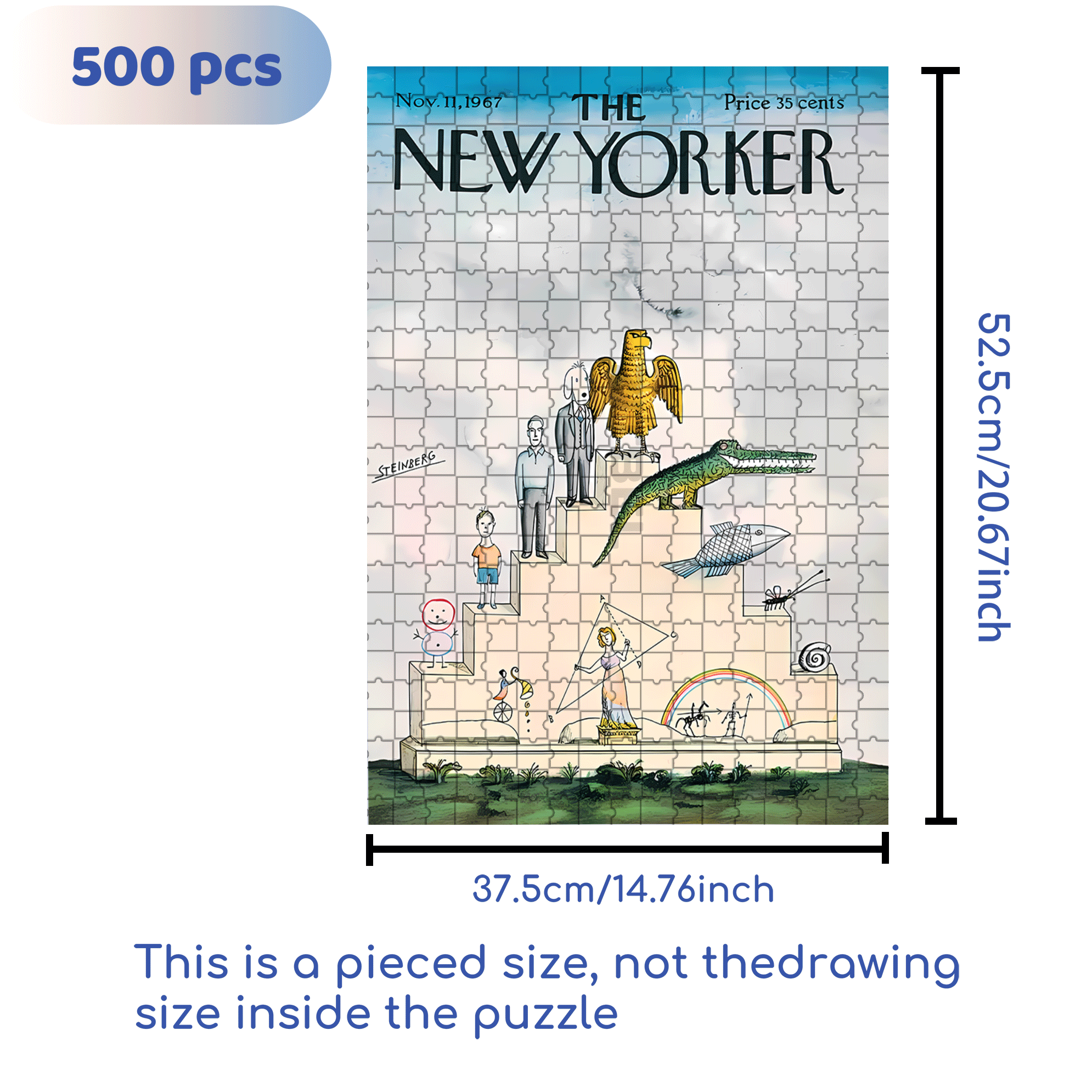 At The Top Is An Eagle 500pcs/1000pcs Jigsaw Puzzle, Scratch-Resistant, Interactive Family Game & Brain-Boosting DIY Decor, Perfect for Halloween, Christmas & New Year Gifts, Family Puzzle Game