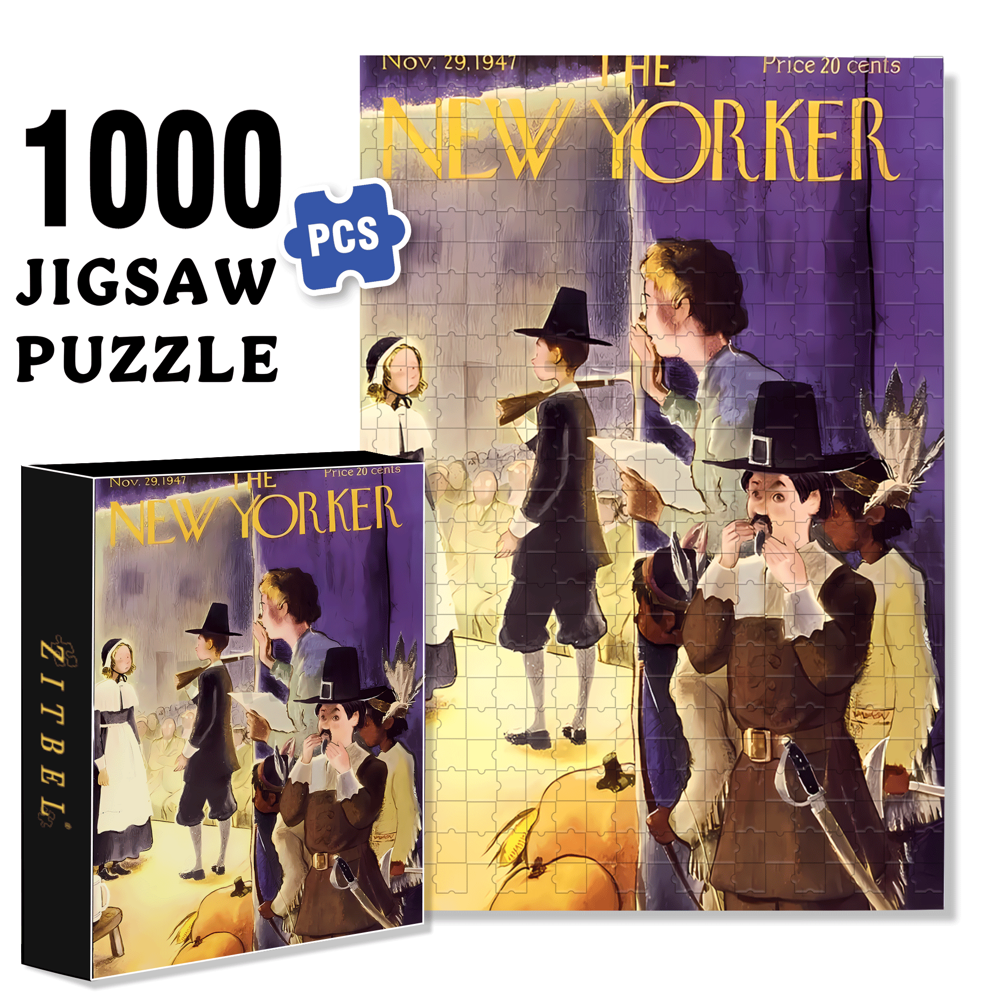 Backend 500pcs/1000pcs Jigsaw Puzzle, Scratch-Resistant, Interactive Family Game & Brain-Boosting DIY Decor, Perfect for Halloween, Christmas & New Year Gifts, Family Puzzle Game