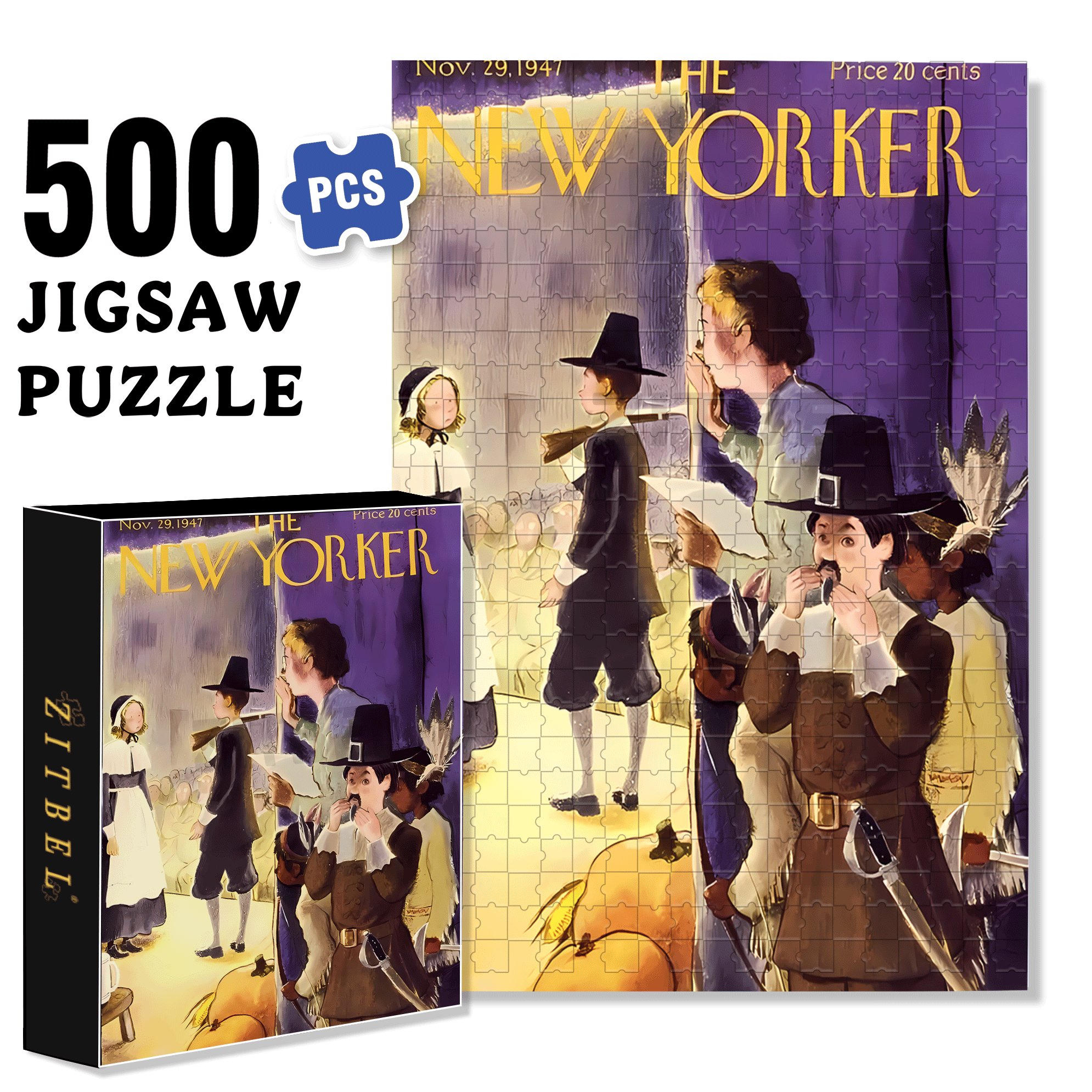 Backend 500pcs/1000pcs Jigsaw Puzzle, Scratch-Resistant, Interactive Family Game & Brain-Boosting DIY Decor, Perfect for Halloween, Christmas & New Year Gifts, Family Puzzle Game