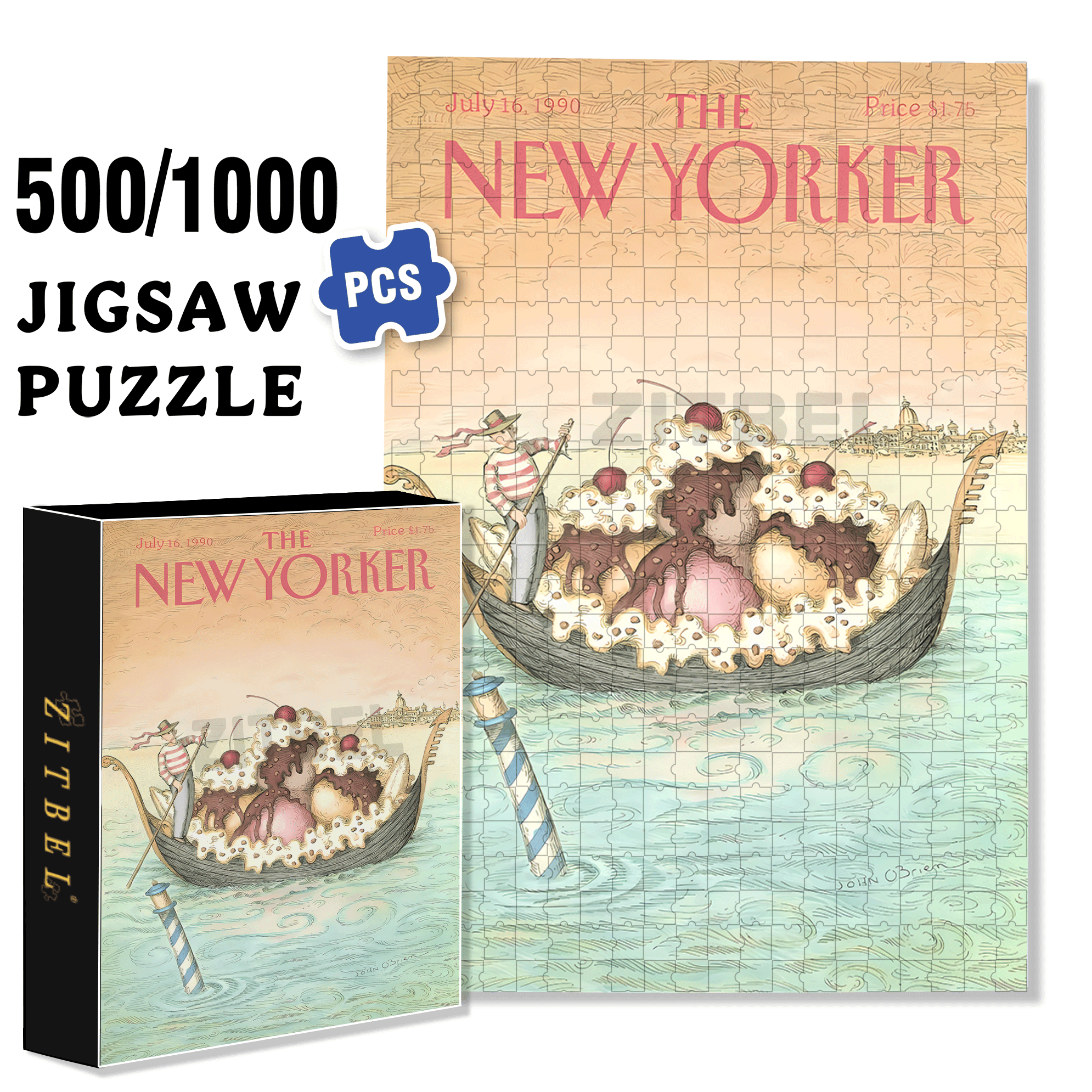 Banana Boat 500pcs/1000pcs Jigsaw Puzzle, Scratch-Resistant, Interactive Family Game & Brain-Boosting DIY Decor, Perfect for Halloween, Christmas & New Year Gifts, Family Puzzle Game