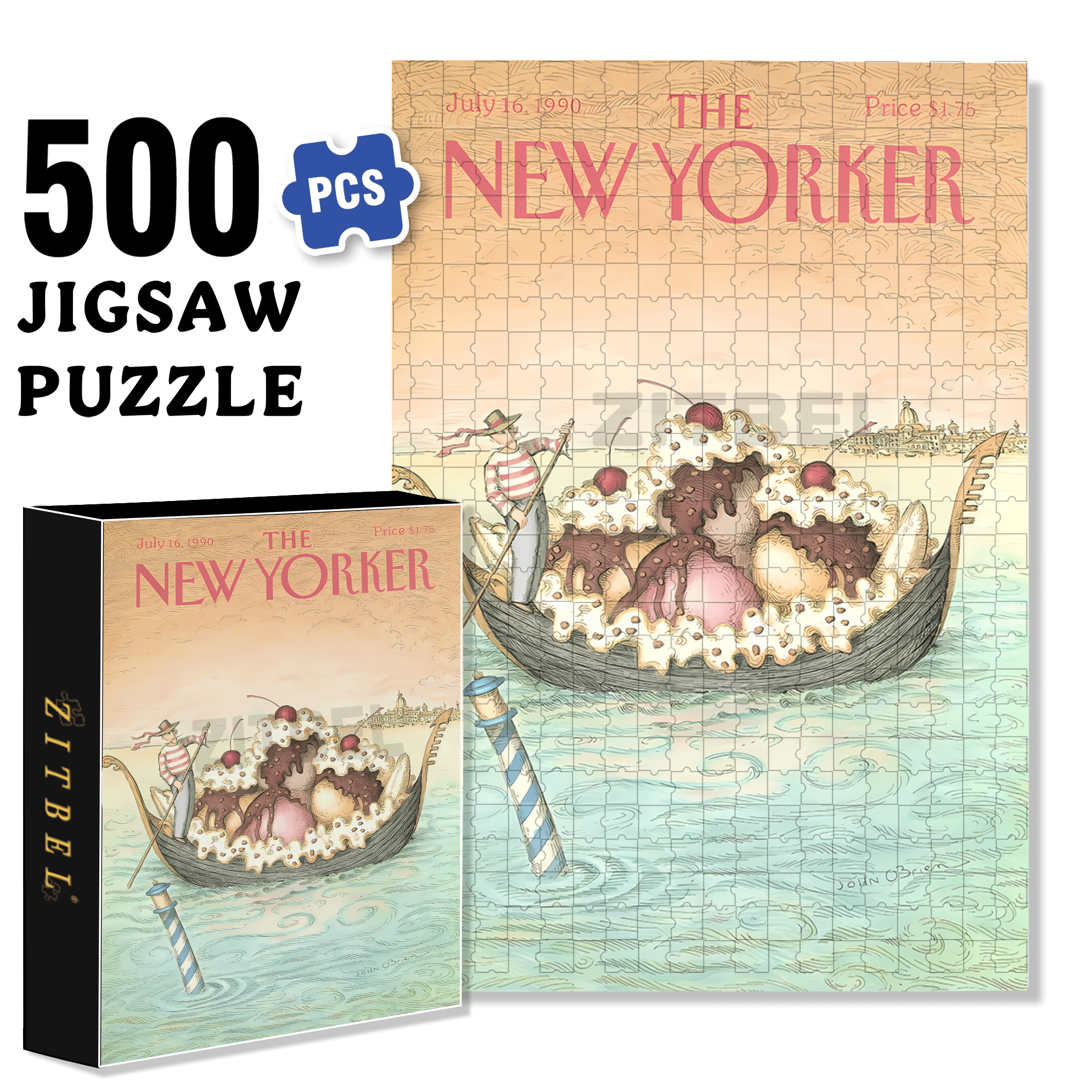 Banana Boat 500pcs/1000pcs Jigsaw Puzzle, Scratch-Resistant, Interactive Family Game & Brain-Boosting DIY Decor, Perfect for Halloween, Christmas & New Year Gifts, Family Puzzle Game