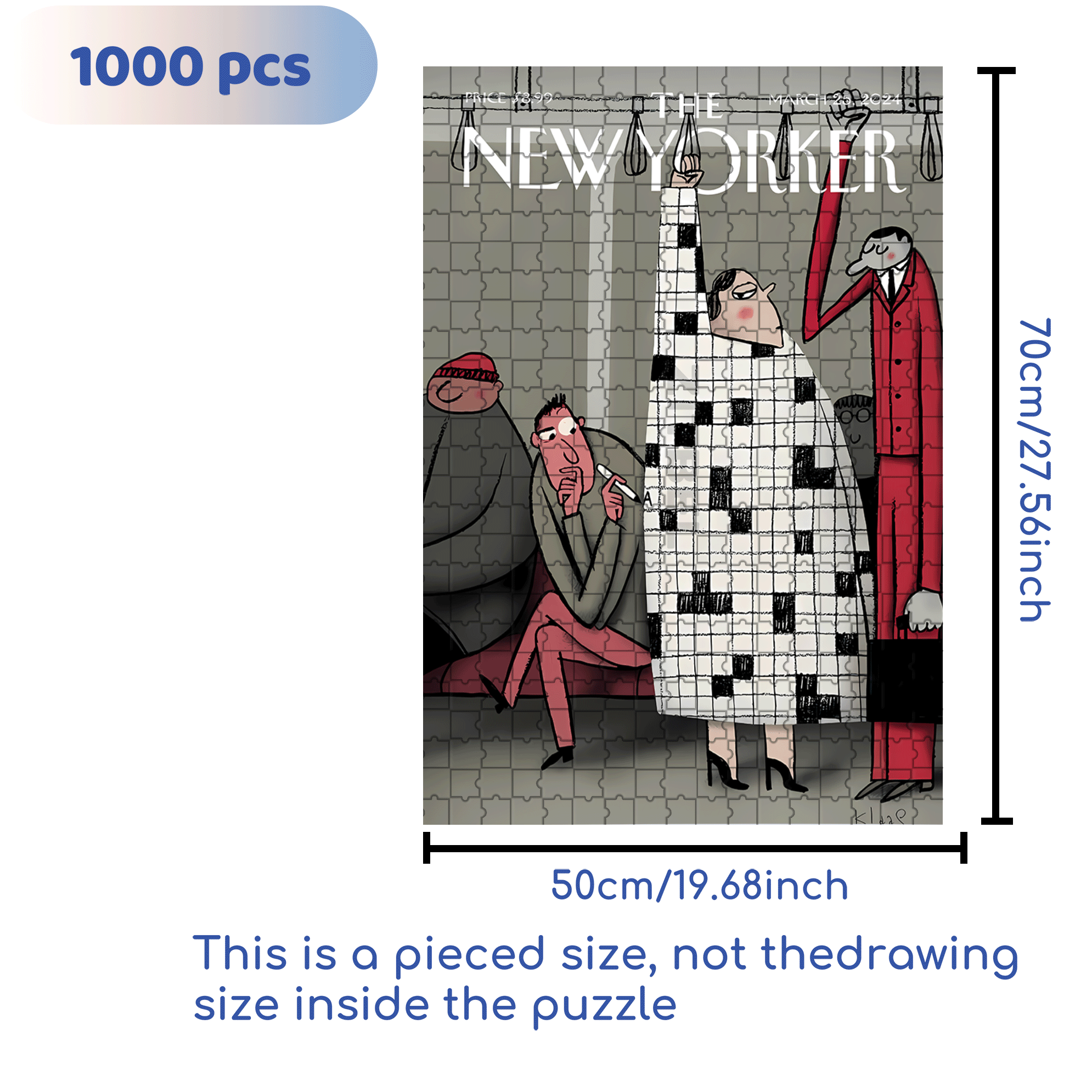 Black And White Checkered 500pcs/1000pcs Jigsaw Puzzle, Scratch-Resistant, Interactive Family Game & Brain-Boosting DIY Decor, Perfect for Halloween, Christmas & New Year Gifts, Family Puzzle Game