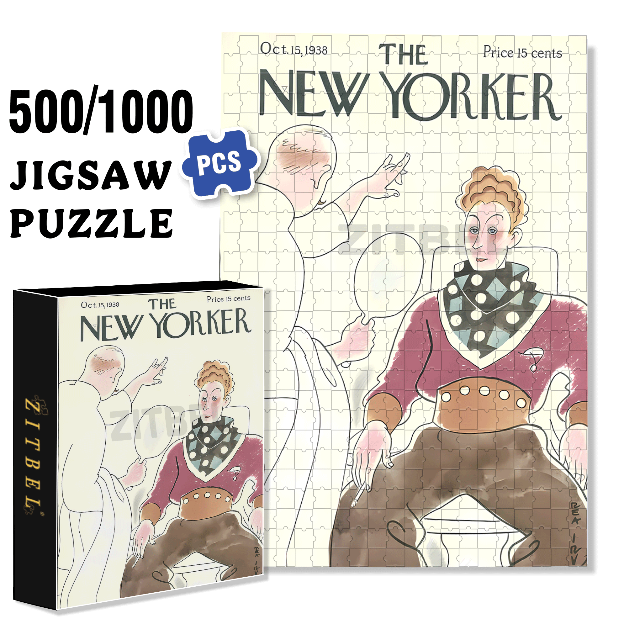 Bravo!!! 500pcs/1000pcs Jigsaw Puzzle, Scratch-Resistant, Interactive Family Game & Brain-Boosting DIY Decor, Perfect for Halloween, Christmas & New Year Gifts, Family Puzzle Game