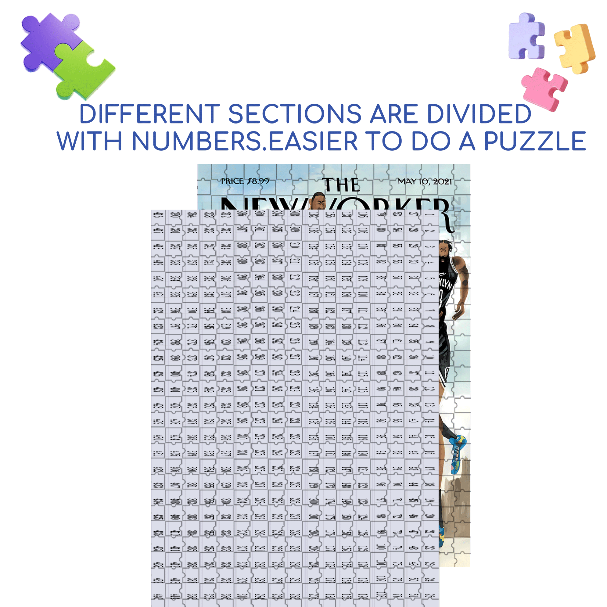 Brooklyn 500pcs/1000pcs Jigsaw Puzzle, Scratch-Resistant, Interactive Family Game & Brain-Boosting DIY Decor, Perfect for Halloween, Christmas & New Year Gifts, Family Puzzle Game