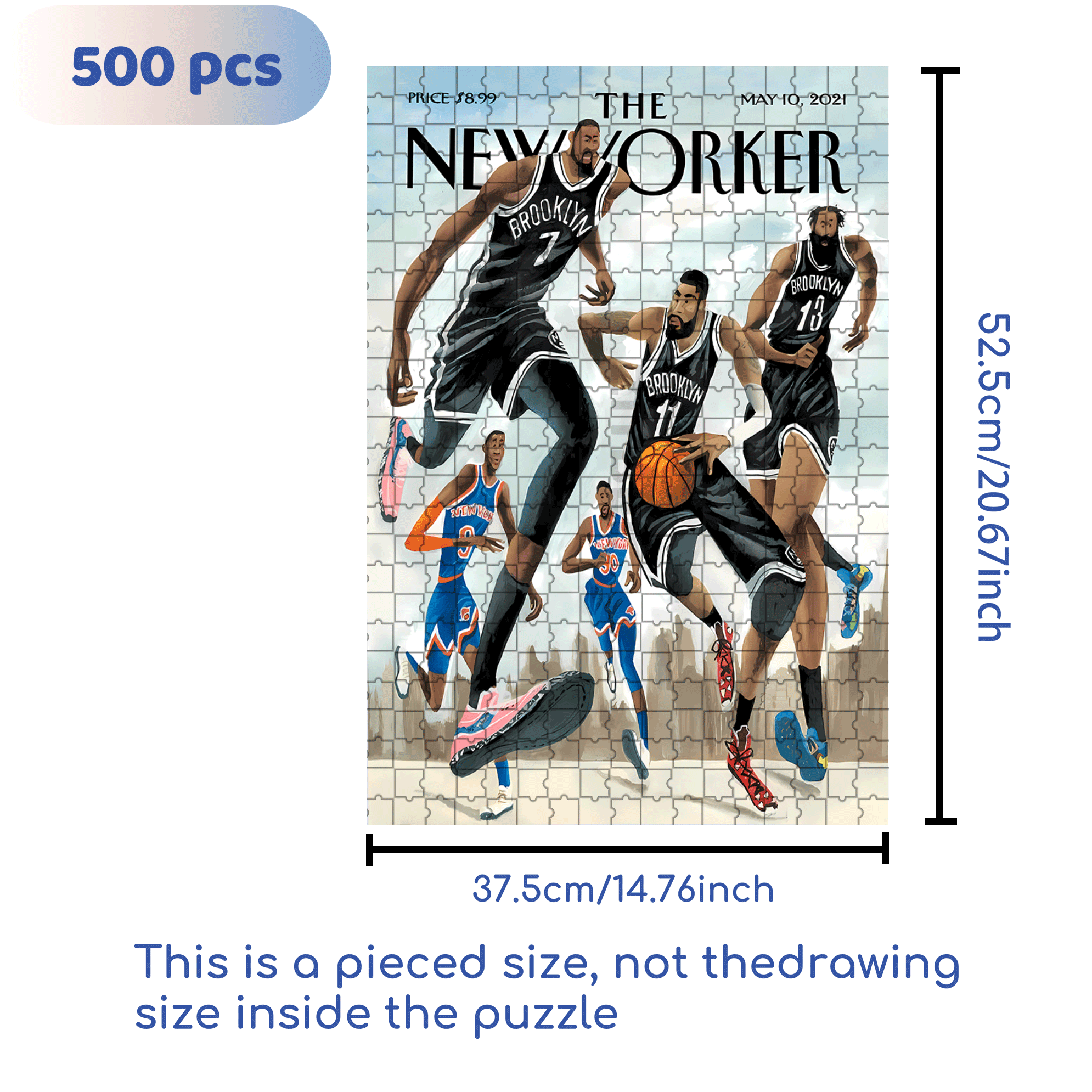 Brooklyn 500pcs/1000pcs Jigsaw Puzzle, Scratch-Resistant, Interactive Family Game & Brain-Boosting DIY Decor, Perfect for Halloween, Christmas & New Year Gifts, Family Puzzle Game