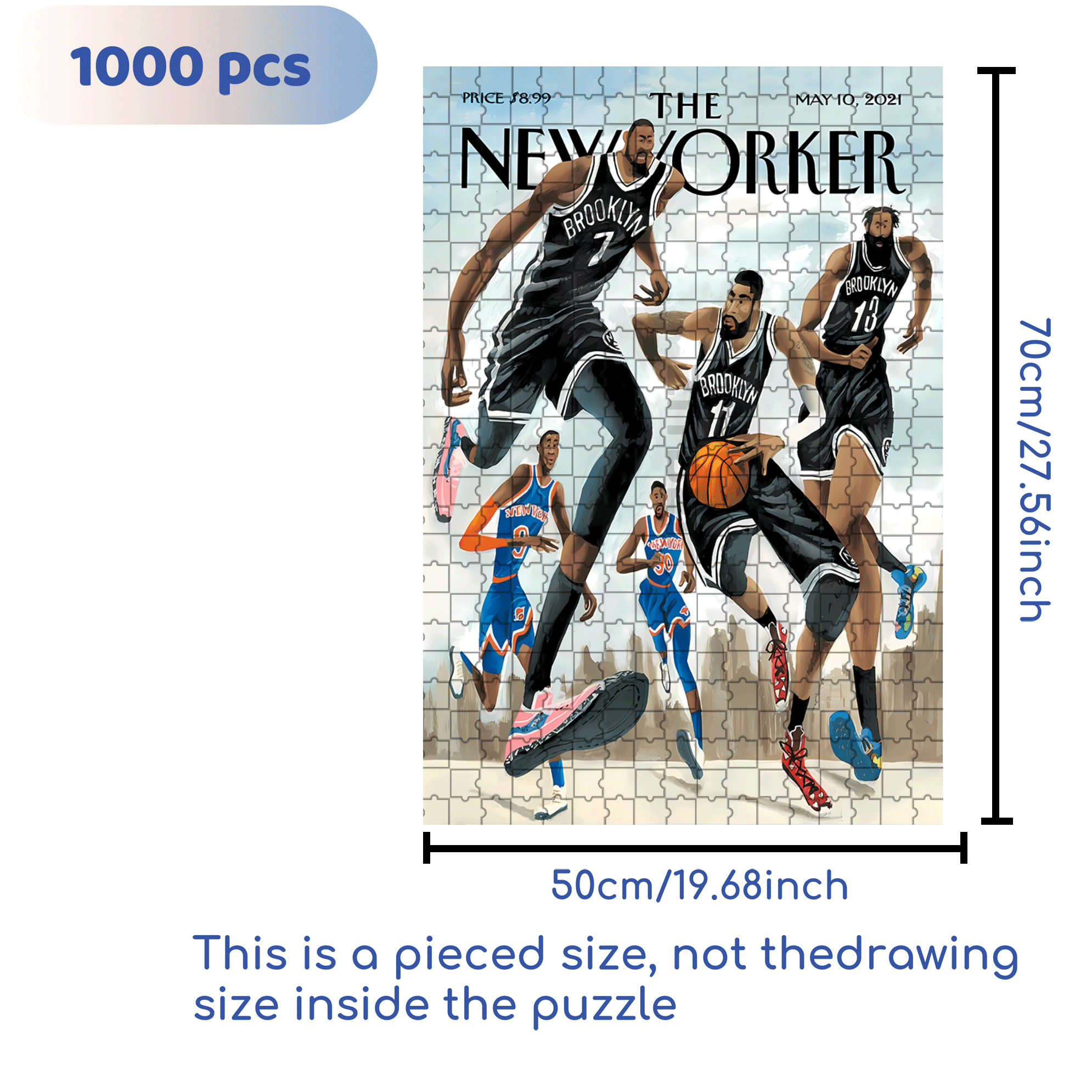 Brooklyn 500pcs/1000pcs Jigsaw Puzzle, Scratch-Resistant, Interactive Family Game & Brain-Boosting DIY Decor, Perfect for Halloween, Christmas & New Year Gifts, Family Puzzle Game