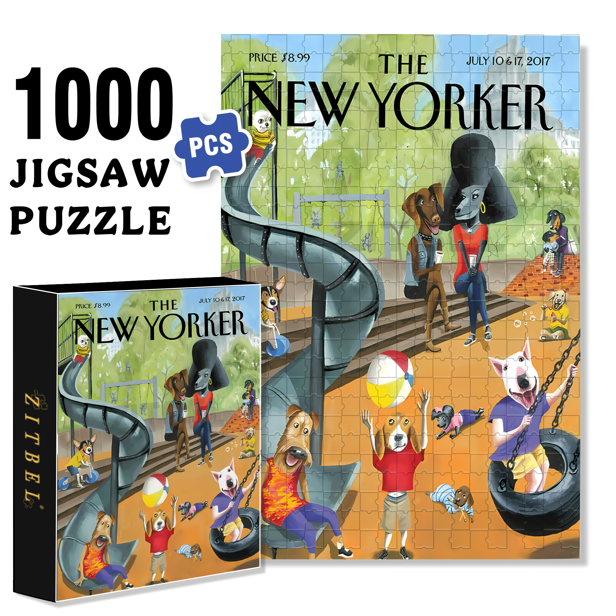 Dog Paradise 500pcs/1000pcs Jigsaw Puzzle, Scratch-Resistant, Interactive Family Game & Brain-Boosting DIY Decor, Perfect for Halloween, Christmas & New Year Gifts, Family Puzzle Game