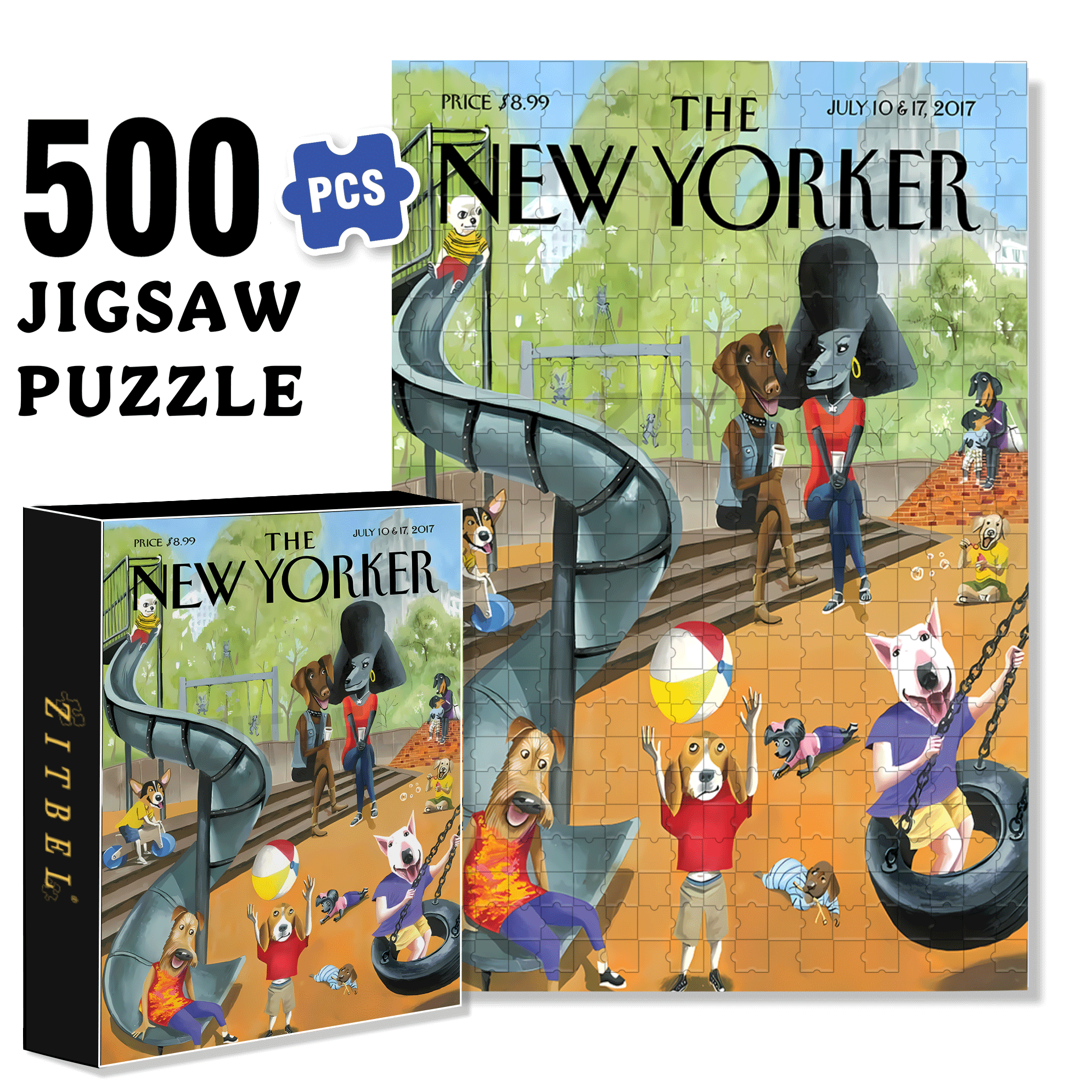 Dog Paradise 500pcs/1000pcs Jigsaw Puzzle, Scratch-Resistant, Interactive Family Game & Brain-Boosting DIY Decor, Perfect for Halloween, Christmas & New Year Gifts, Family Puzzle Game