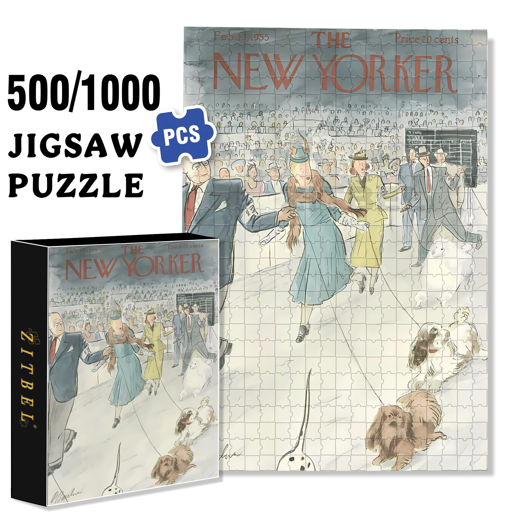 Dog Show 500pcs/1000pcs Jigsaw Puzzle, Scratch-Resistant, Interactive Family Game & Brain-Boosting DIY Decor, Perfect for Halloween, Christmas & New Year Gifts, Family Puzzle Game