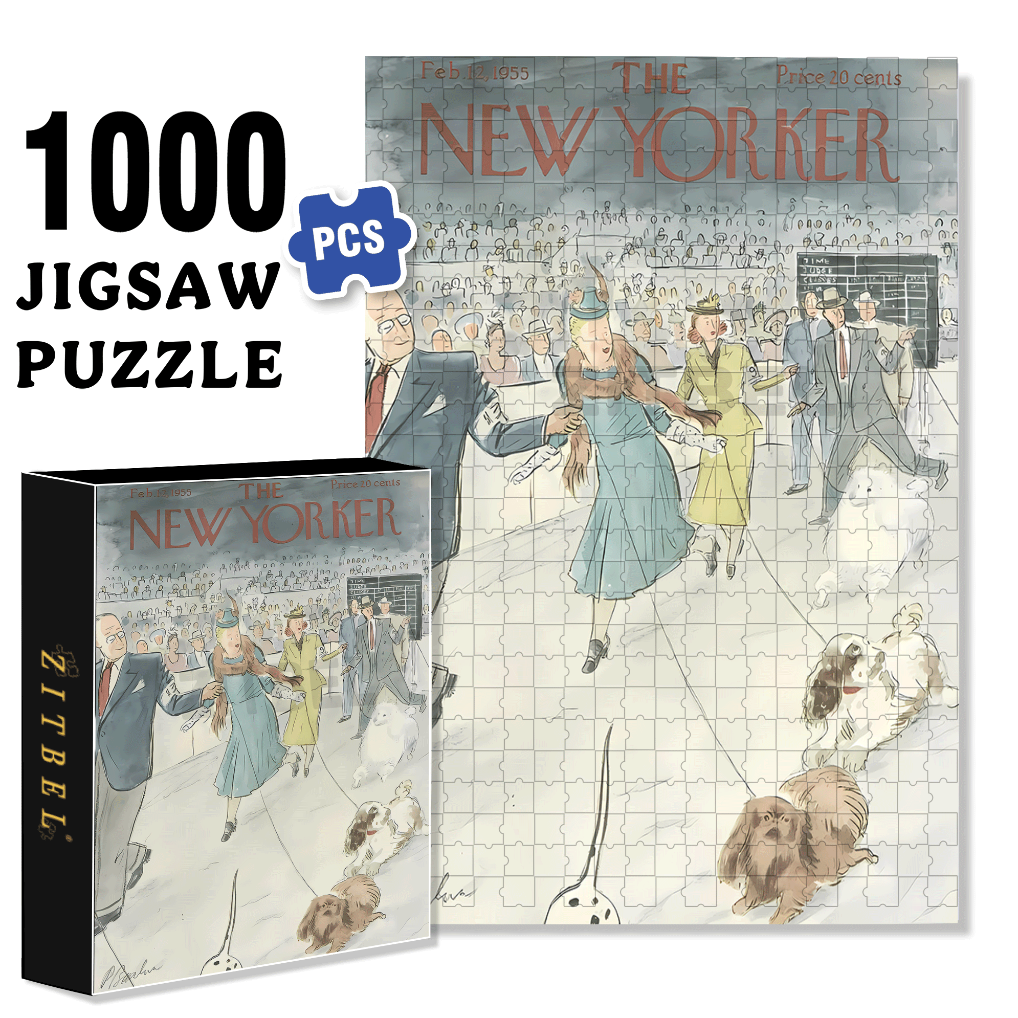 Dog Show 500pcs/1000pcs Jigsaw Puzzle, Scratch-Resistant, Interactive Family Game & Brain-Boosting DIY Decor, Perfect for Halloween, Christmas & New Year Gifts, Family Puzzle Game