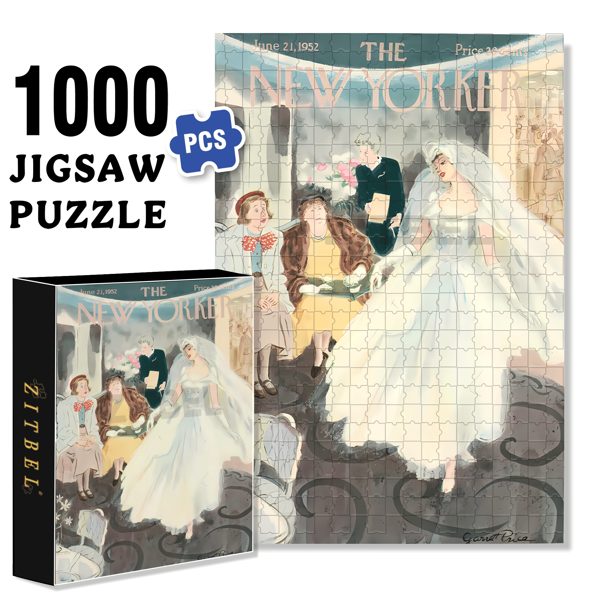 Elegant Bride 500pcs/1000pcs Jigsaw Puzzle, Scratch-Resistant, Interactive Family Game & Brain-Boosting DIY Decor, Perfect for Halloween, Christmas & New Year Gifts, Family Puzzle Game