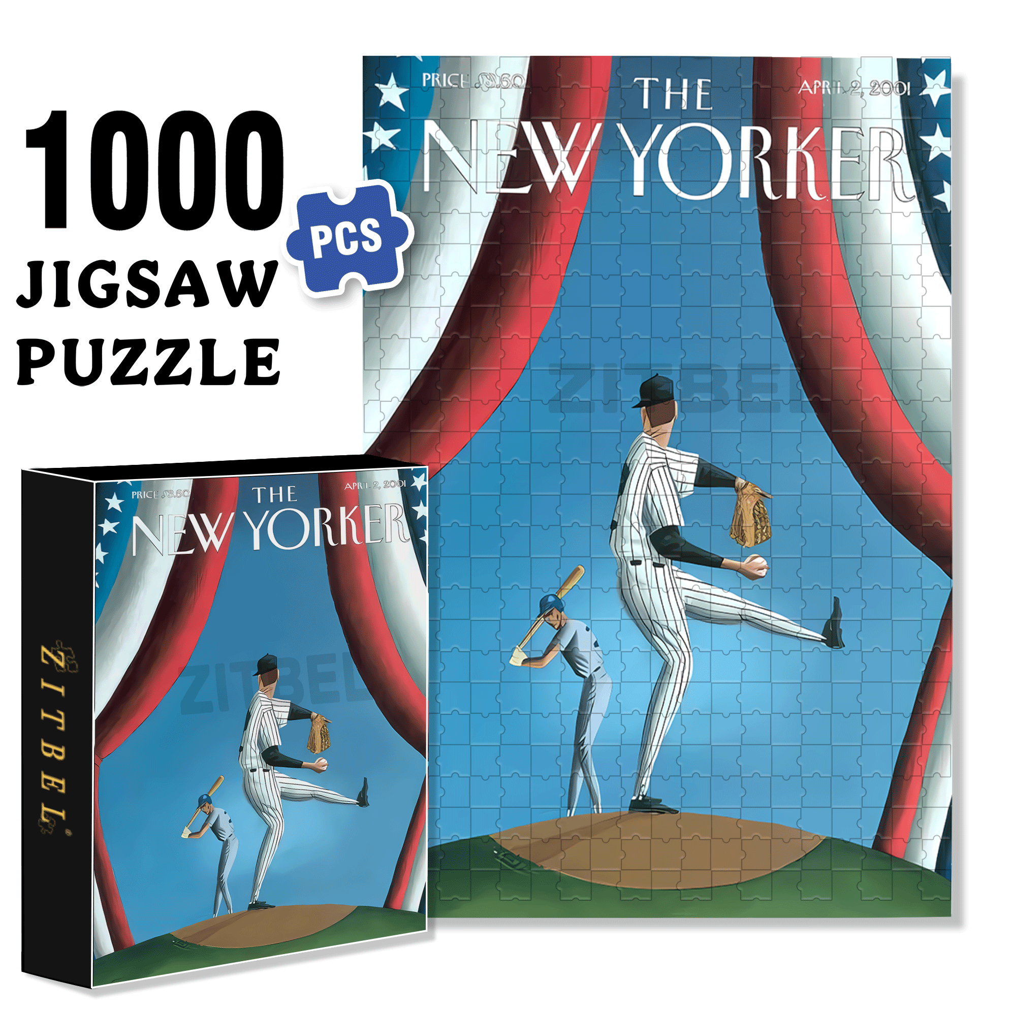 First Pitch 500pcs/1000pcs Jigsaw Puzzle, Scratch-Resistant, Interactive Family Game & Brain-Boosting DIY Decor, Perfect for Halloween, Christmas & New Year Gifts, Family Puzzle Game
