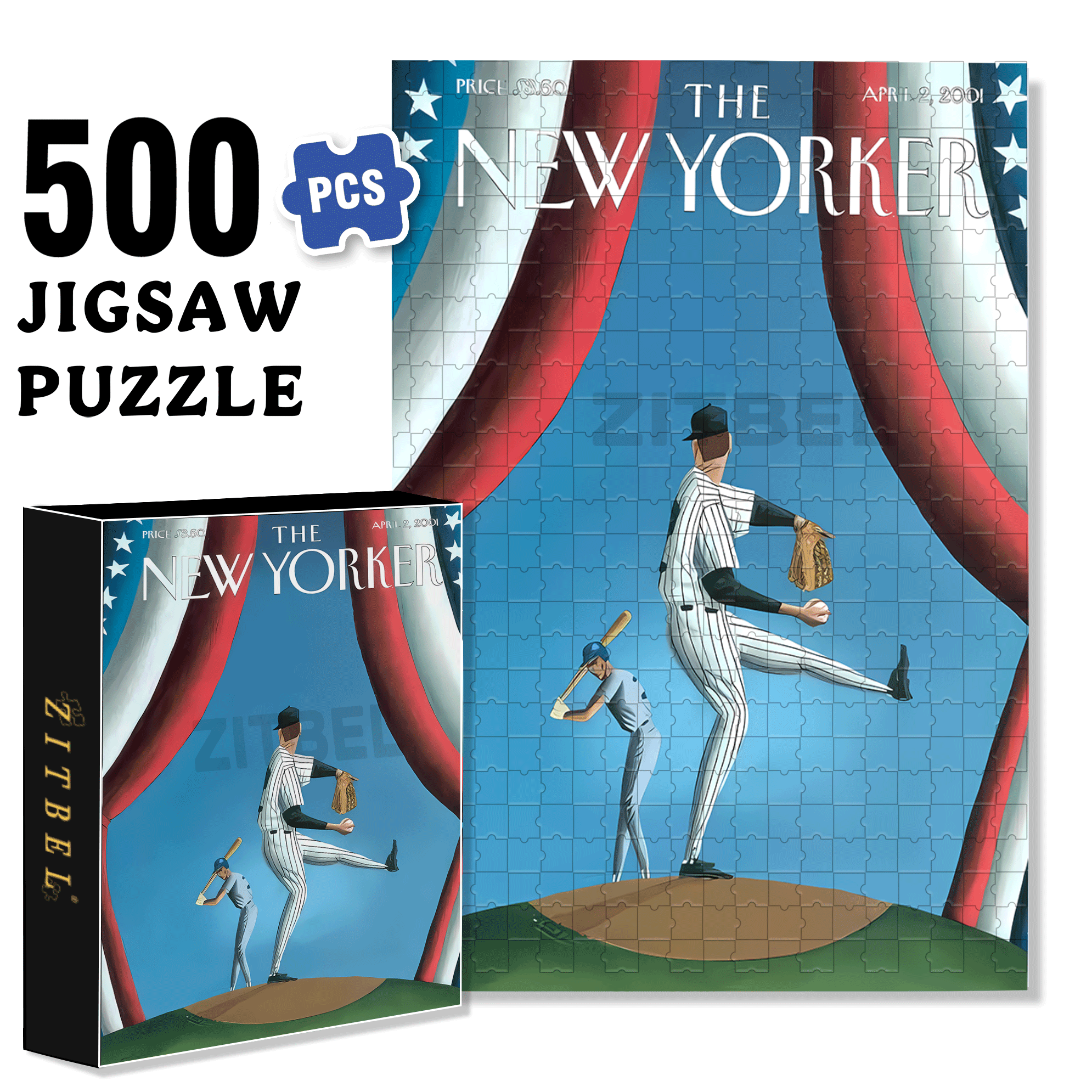 First Pitch 500pcs/1000pcs Jigsaw Puzzle, Scratch-Resistant, Interactive Family Game & Brain-Boosting DIY Decor, Perfect for Halloween, Christmas & New Year Gifts, Family Puzzle Game