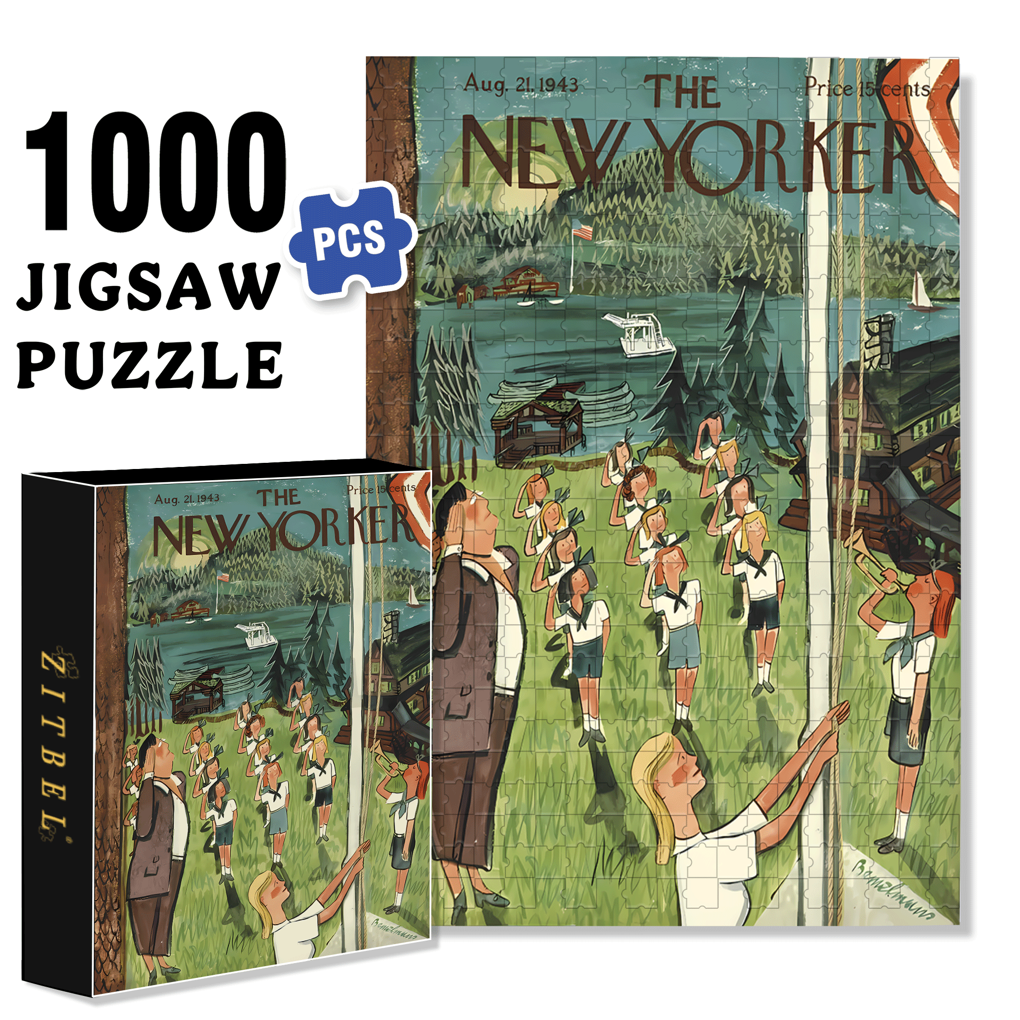 Flag Raising Ceremony 500pcs/1000pcs Jigsaw Puzzle, Scratch-Resistant, Interactive Family Game & Brain-Boosting DIY Decor, Perfect for Halloween, Christmas & New Year Gifts, Family Puzzle Game