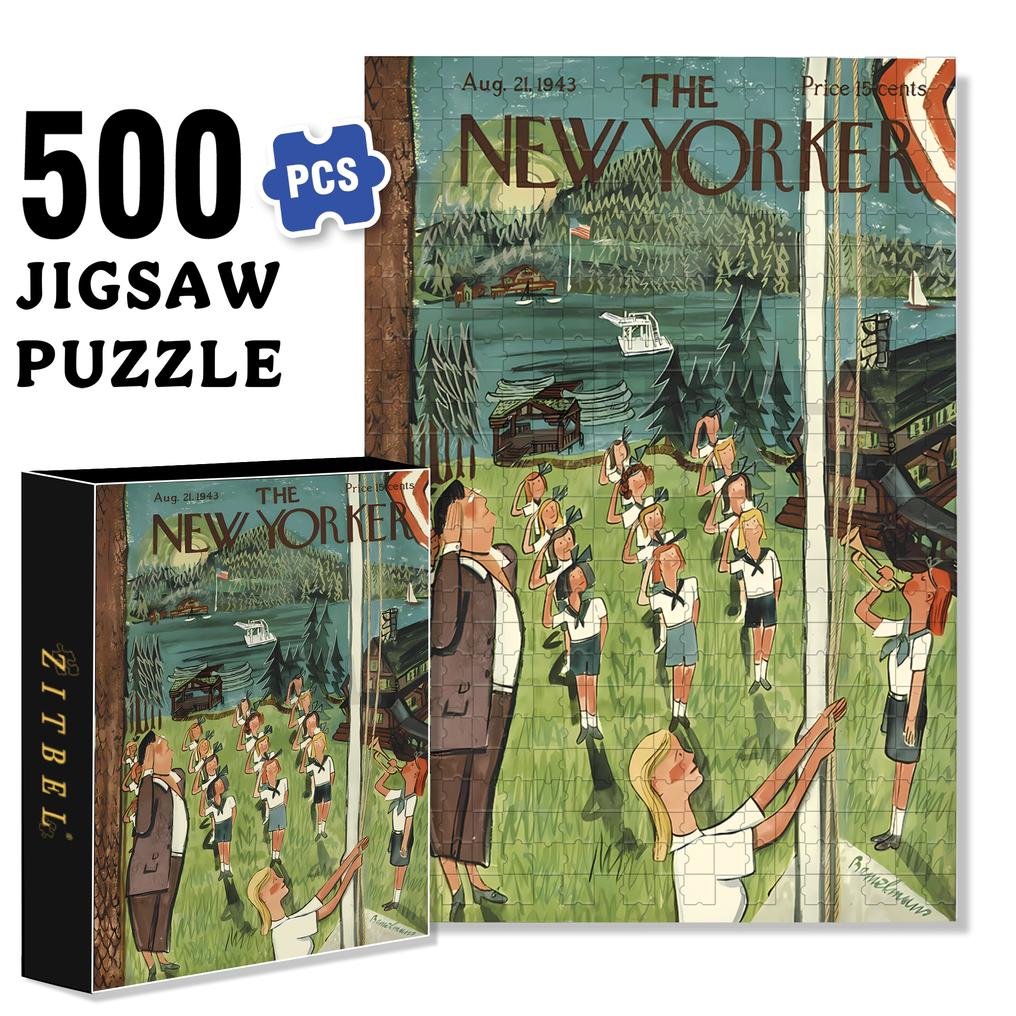 Flag Raising Ceremony 500pcs/1000pcs Jigsaw Puzzle, Scratch-Resistant, Interactive Family Game & Brain-Boosting DIY Decor, Perfect for Halloween, Christmas & New Year Gifts, Family Puzzle Game