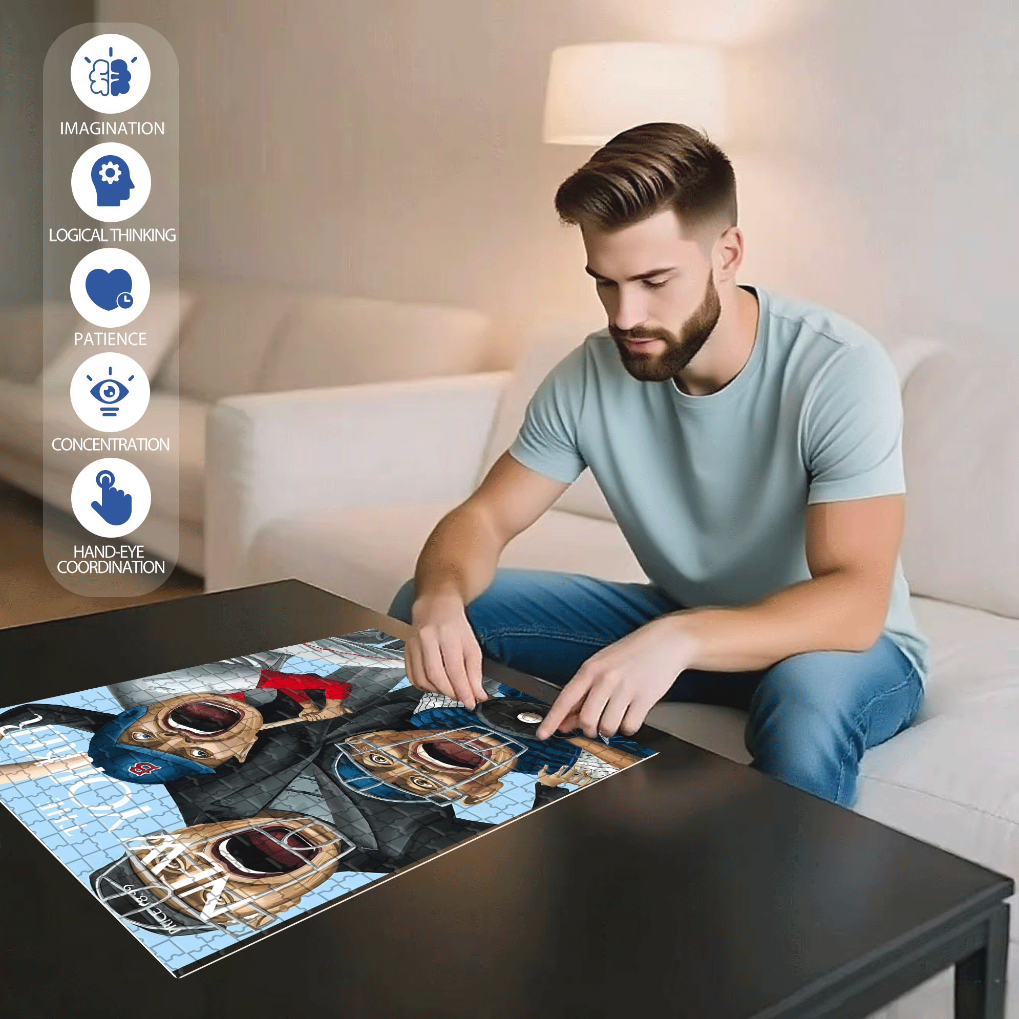Home  Run 500pcs/1000pcs Jigsaw Puzzle, Scratch-Resistant, Interactive Family Game & Brain-Boosting DIY Decor, Perfect for Halloween, Christmas & New Year Gifts, Family Puzzle Game