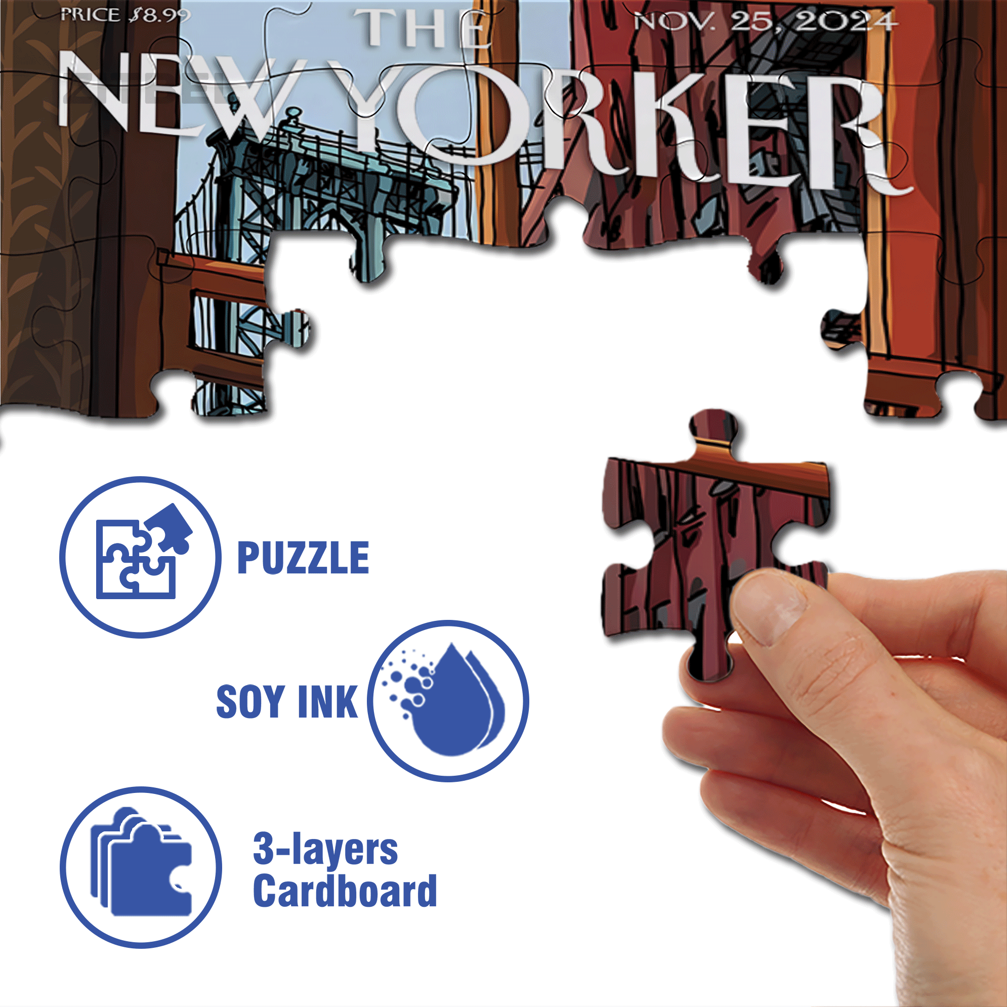 I Love N.Y 500pcs/1000pcs Jigsaw Puzzle, Scratch-Resistant, Interactive Family Game & Brain-Boosting DIY Decor, Perfect for Halloween, Christmas & New Year Gifts, Family Puzzle Game