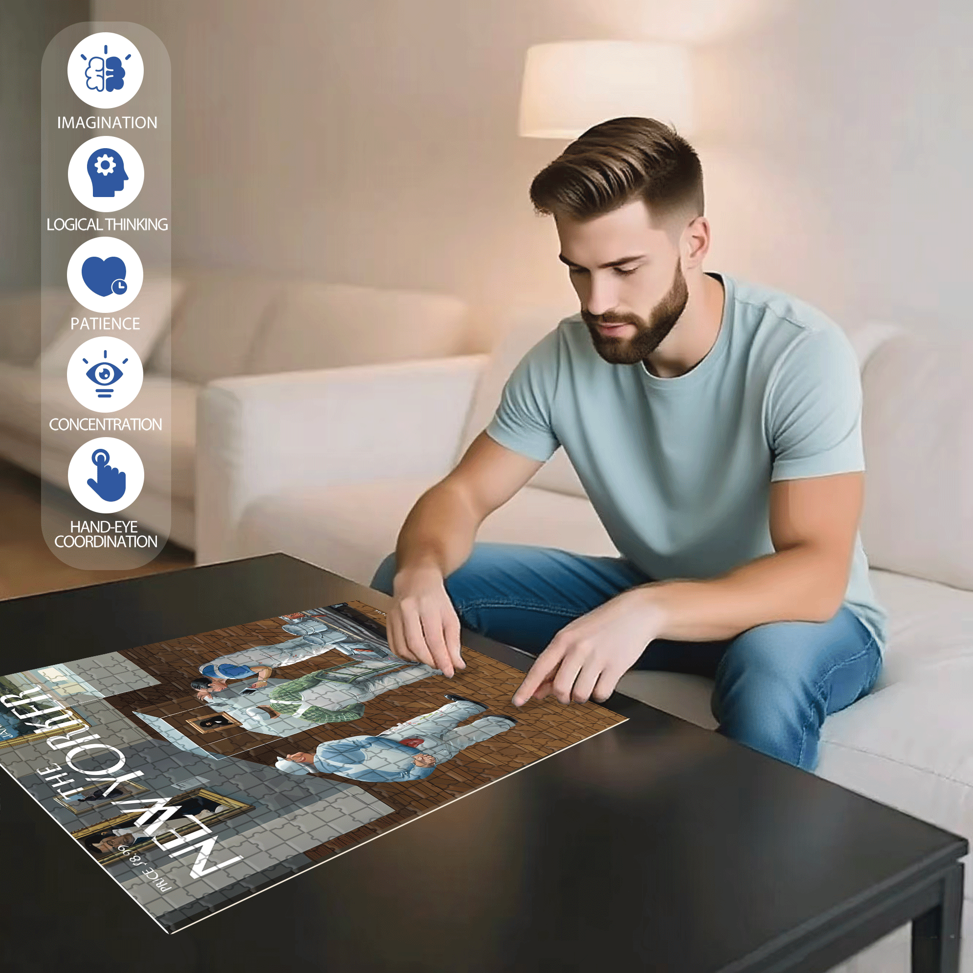 Interested 2 500pcs/1000pcs Jigsaw Puzzle, Scratch-Resistant, Interactive Family Game & Brain-Boosting DIY Decor, Perfect for Halloween, Christmas & New Year Gifts, Family Puzzle Game
