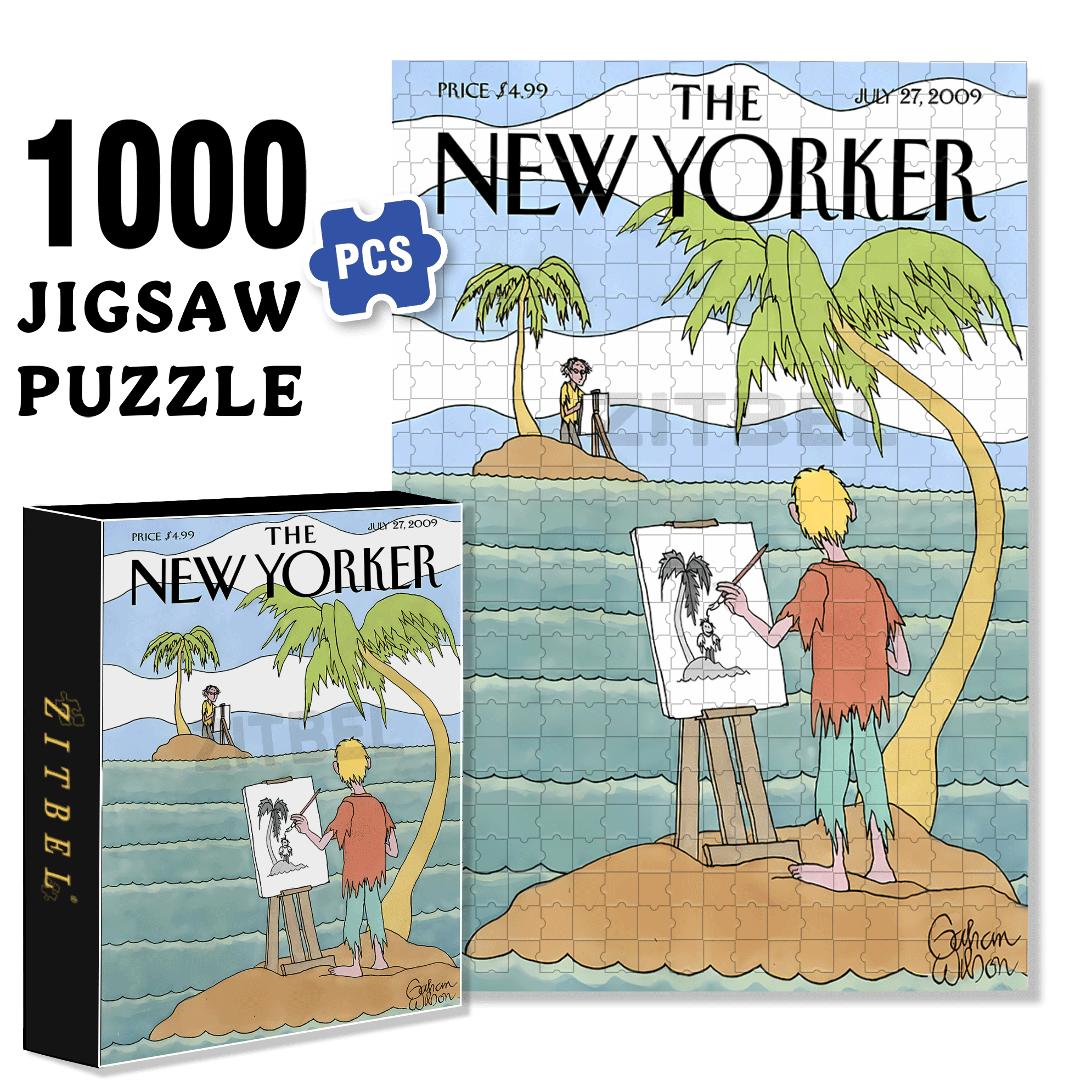 Isolated Island 500pcs/1000pcs Jigsaw Puzzle, Scratch-Resistant, Interactive Family Game & Brain-Boosting DIY Decor, Perfect for Halloween, Christmas & New Year Gifts, Family Puzzle Game