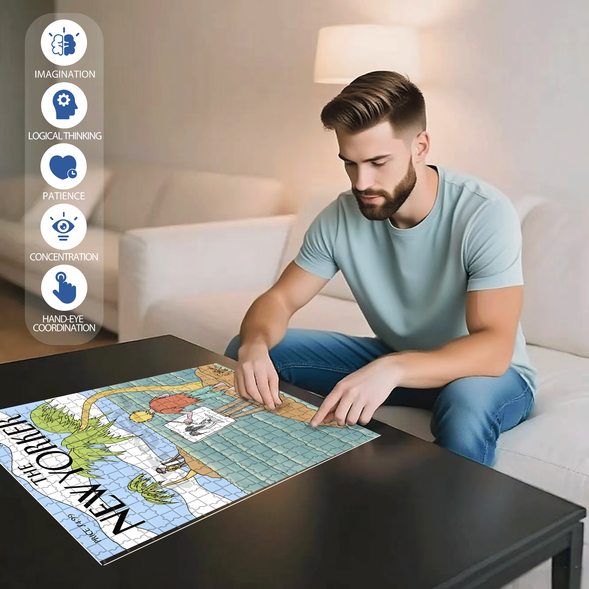 Isolated Island 500pcs/1000pcs Jigsaw Puzzle, Scratch-Resistant, Interactive Family Game & Brain-Boosting DIY Decor, Perfect for Halloween, Christmas & New Year Gifts, Family Puzzle Game