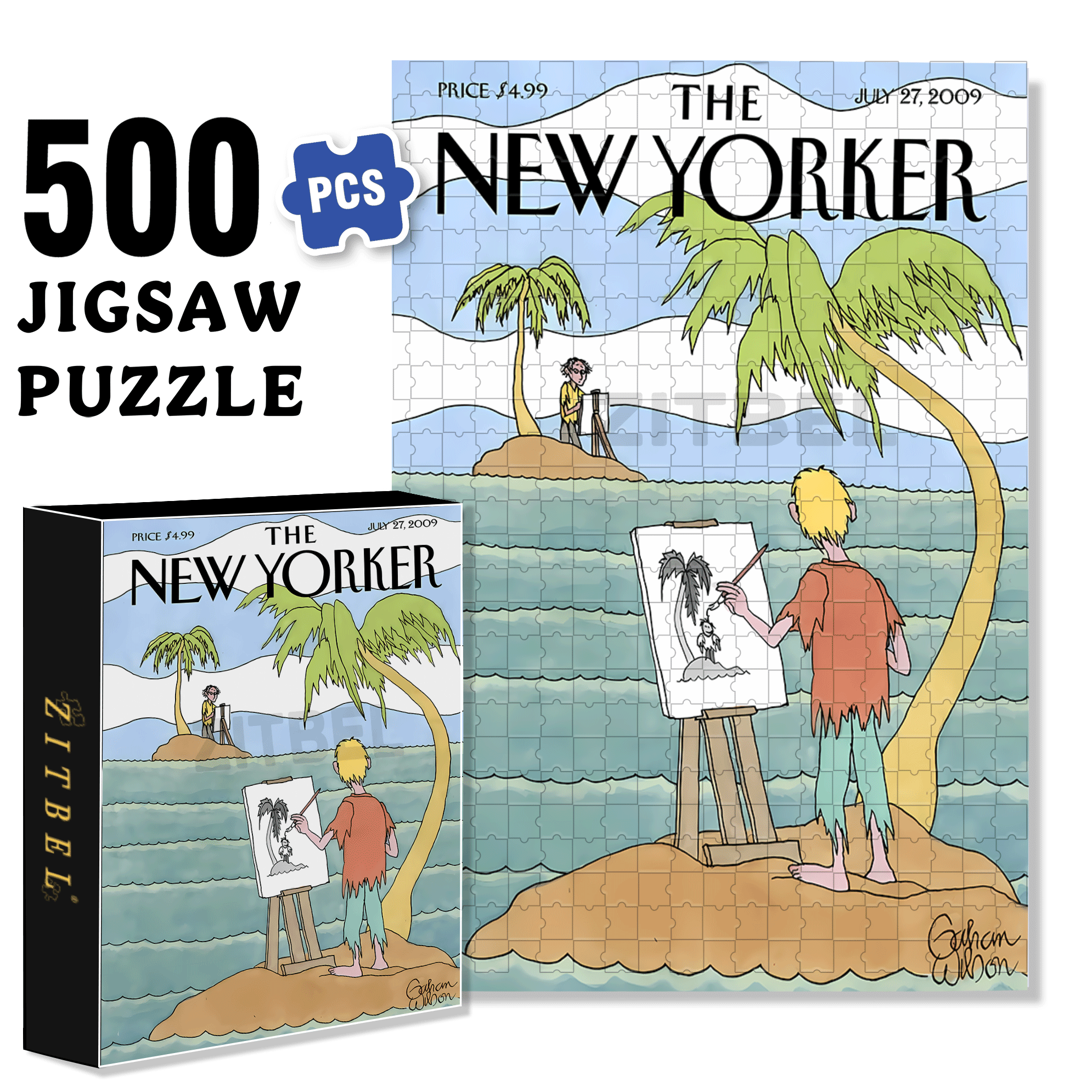 Isolated Island 500pcs/1000pcs Jigsaw Puzzle, Scratch-Resistant, Interactive Family Game & Brain-Boosting DIY Decor, Perfect for Halloween, Christmas & New Year Gifts, Family Puzzle Game