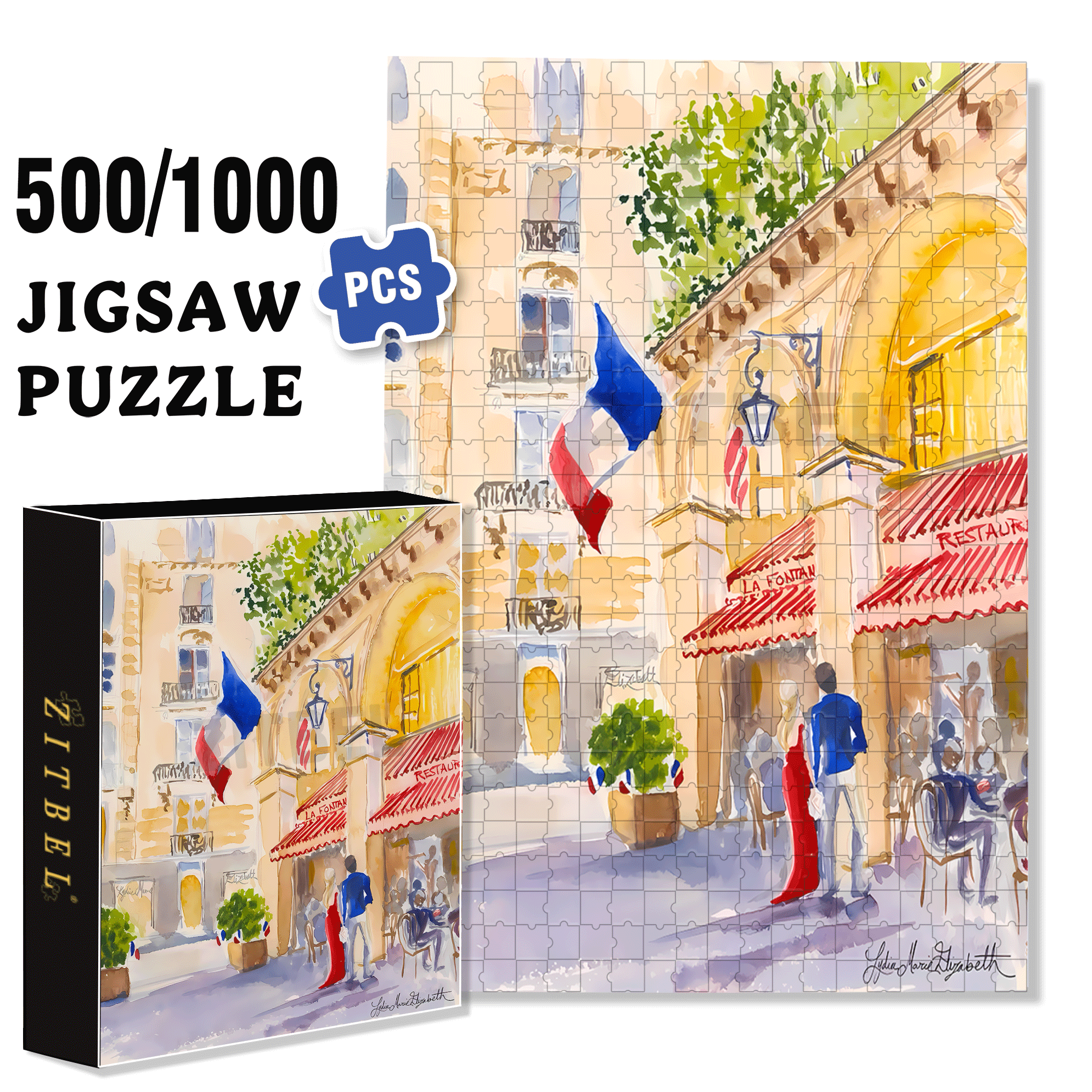 La Fontaine de Mars 500pcs/1000pcs Jigsaw Puzzle, Scratch-Resistant, Interactive Family Game & Brain-Boosting DIY Decor, Perfect for Halloween, Christmas & New Year Gifts, Family Puzzle Game