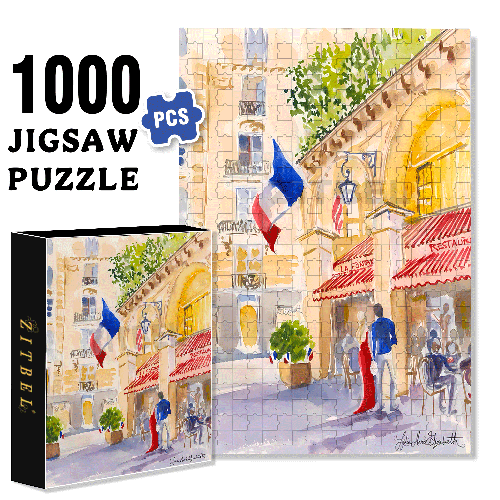 La Fontaine de Mars 500pcs/1000pcs Jigsaw Puzzle, Scratch-Resistant, Interactive Family Game & Brain-Boosting DIY Decor, Perfect for Halloween, Christmas & New Year Gifts, Family Puzzle Game